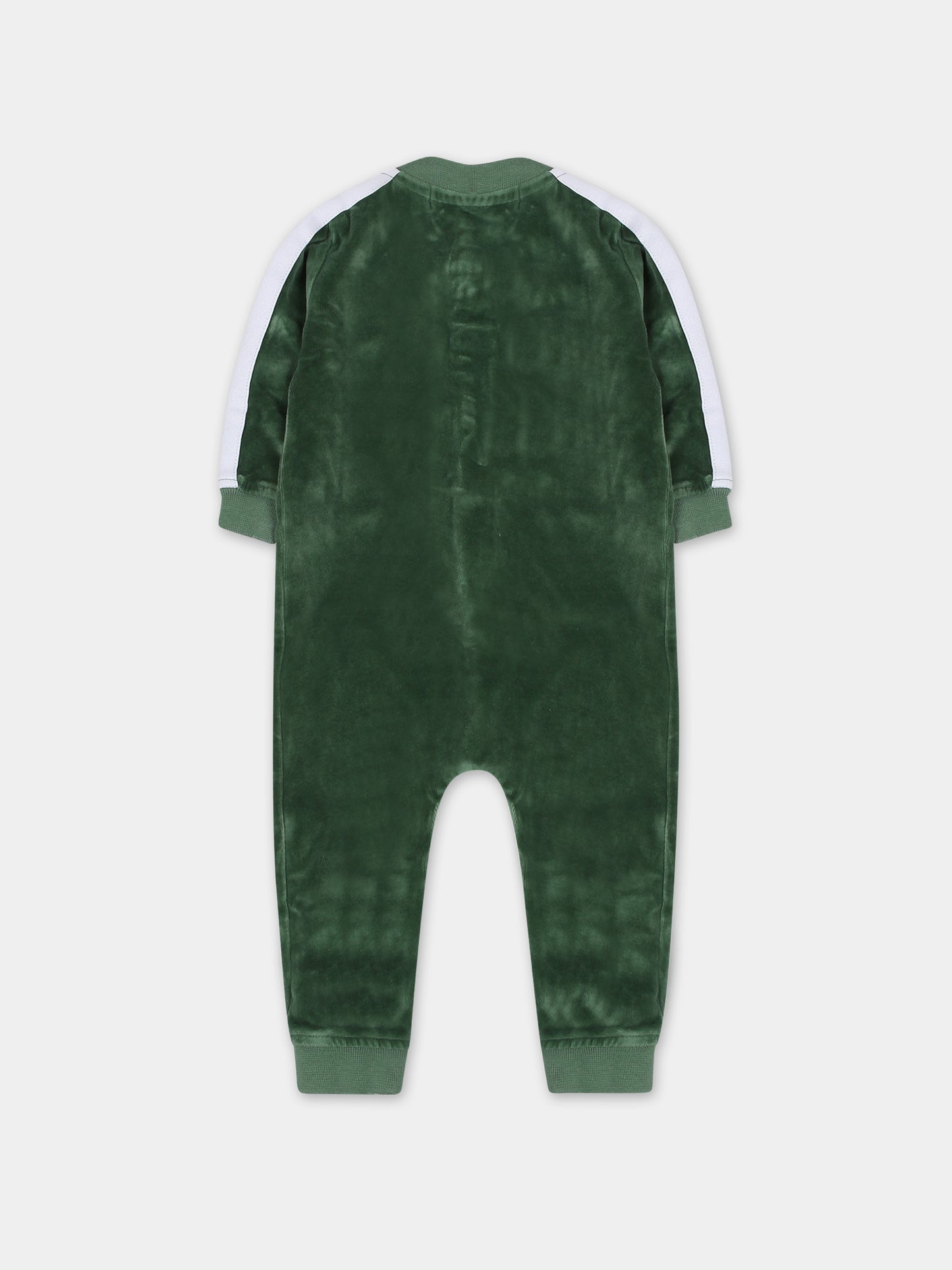 Completo verde per neonato con orso e logo,Palm Angels,PB2X010F23FLE0015501