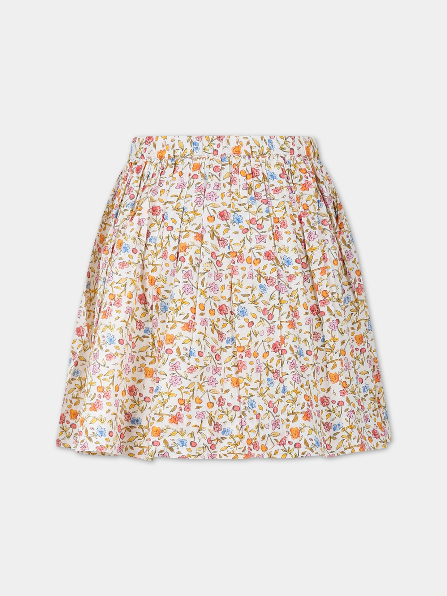 Gonna multicolor per bambina con stampa floreale all-over,Bonpoint,C04GSKW00002 535C