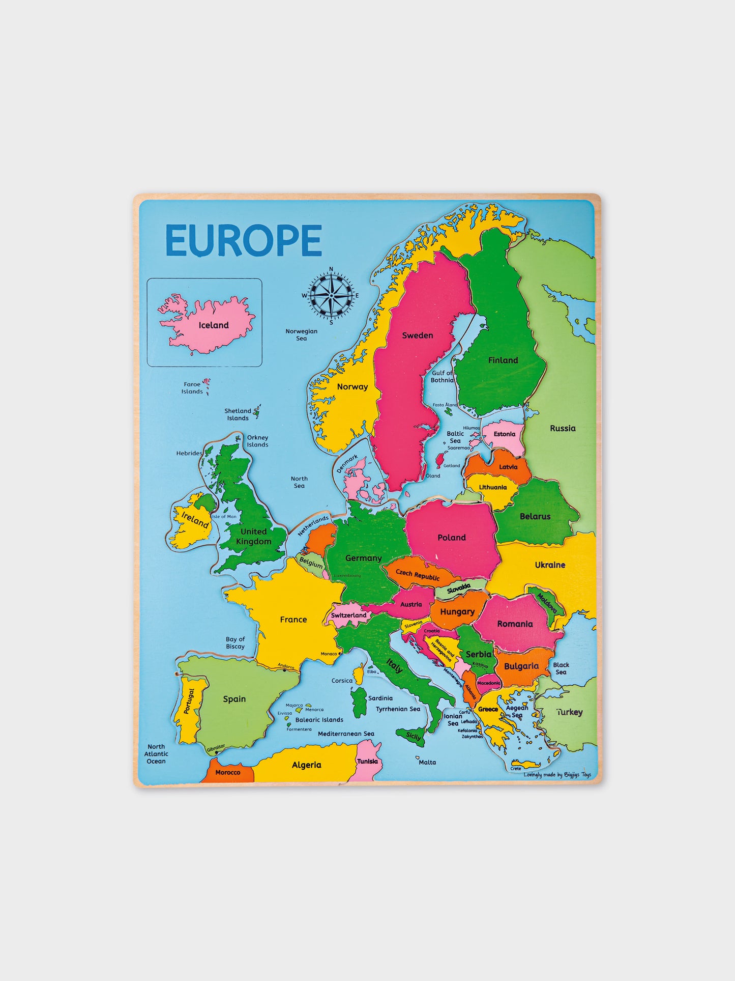 Puzzle multicolor per bambini,Bigjigs,BJ048