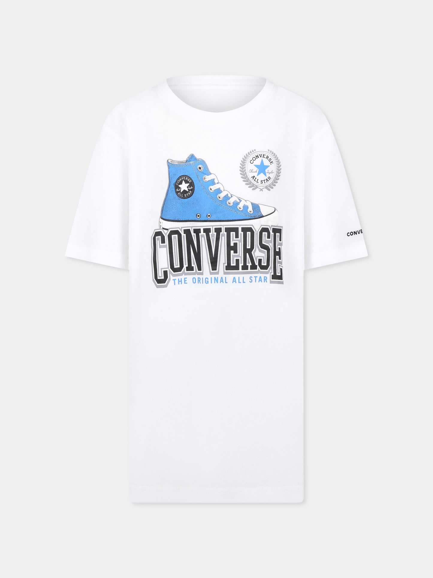 T-shirt blanc pour garçon avec logo