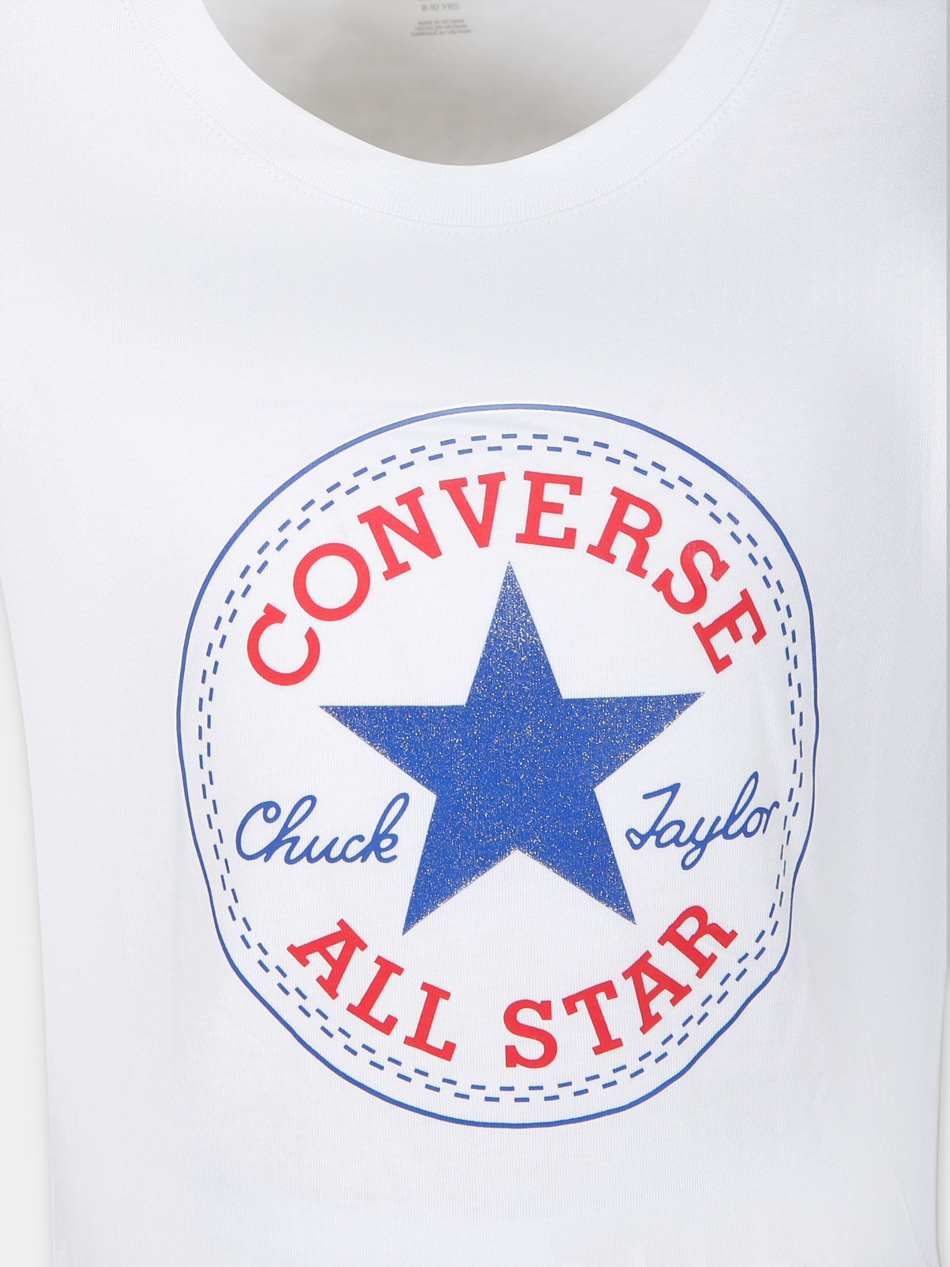 T-shirt bianca per bambina con logo,Converse,468992 001