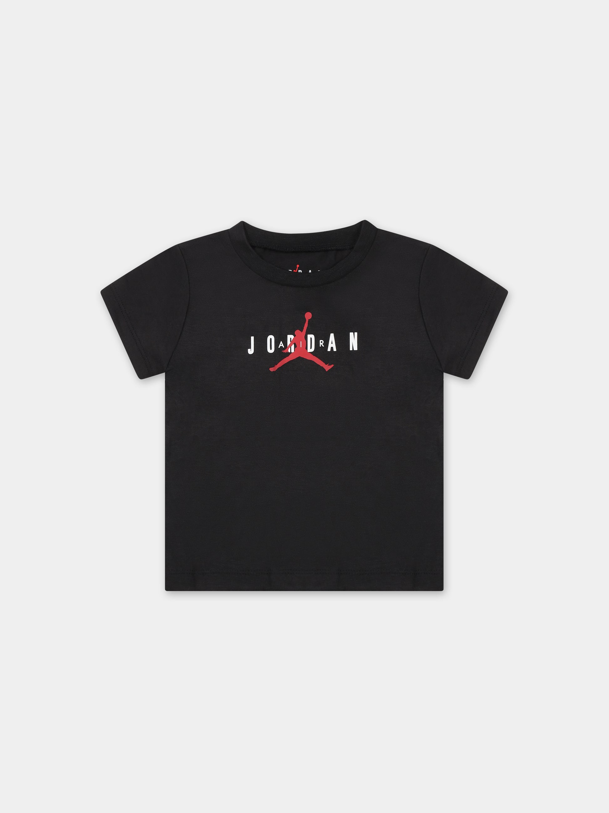 T-shirt nera per neonato con iconico Jumpman,Jordan,65B922 023