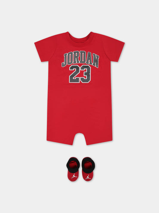 Set tutina rossa per neonato con logo,Jordan,NJ0444 R78