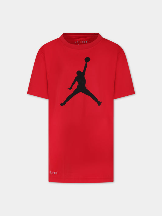 T-shirt rossa per bambino con iconico Jumpman,Jordan,954293 R78