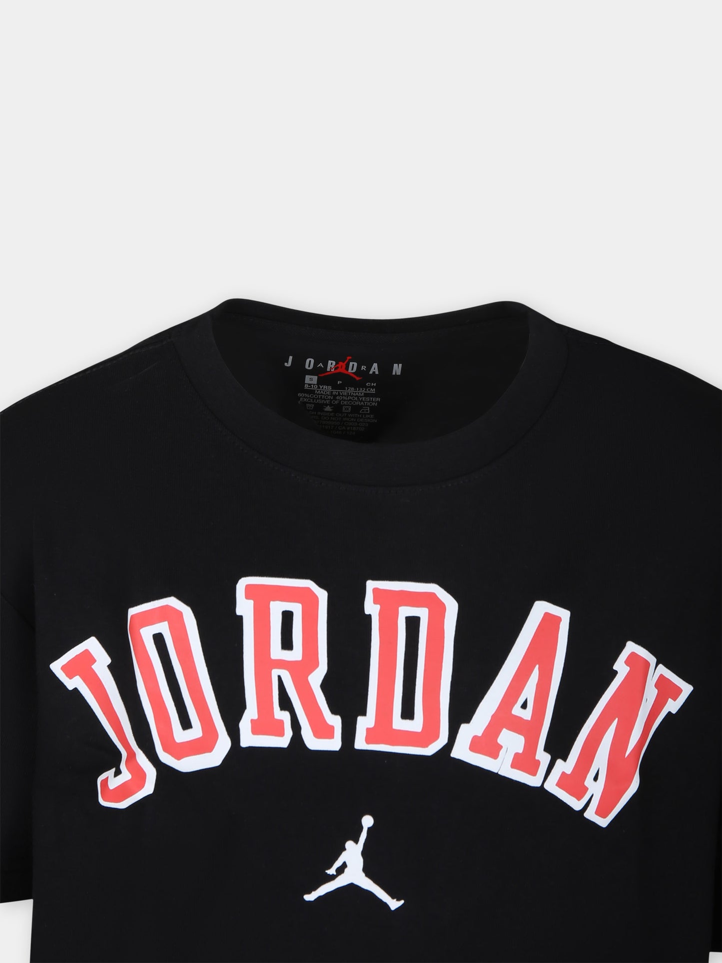 T-shirt nera per bambino con iconico Jumpman,Jordan,95C903 23