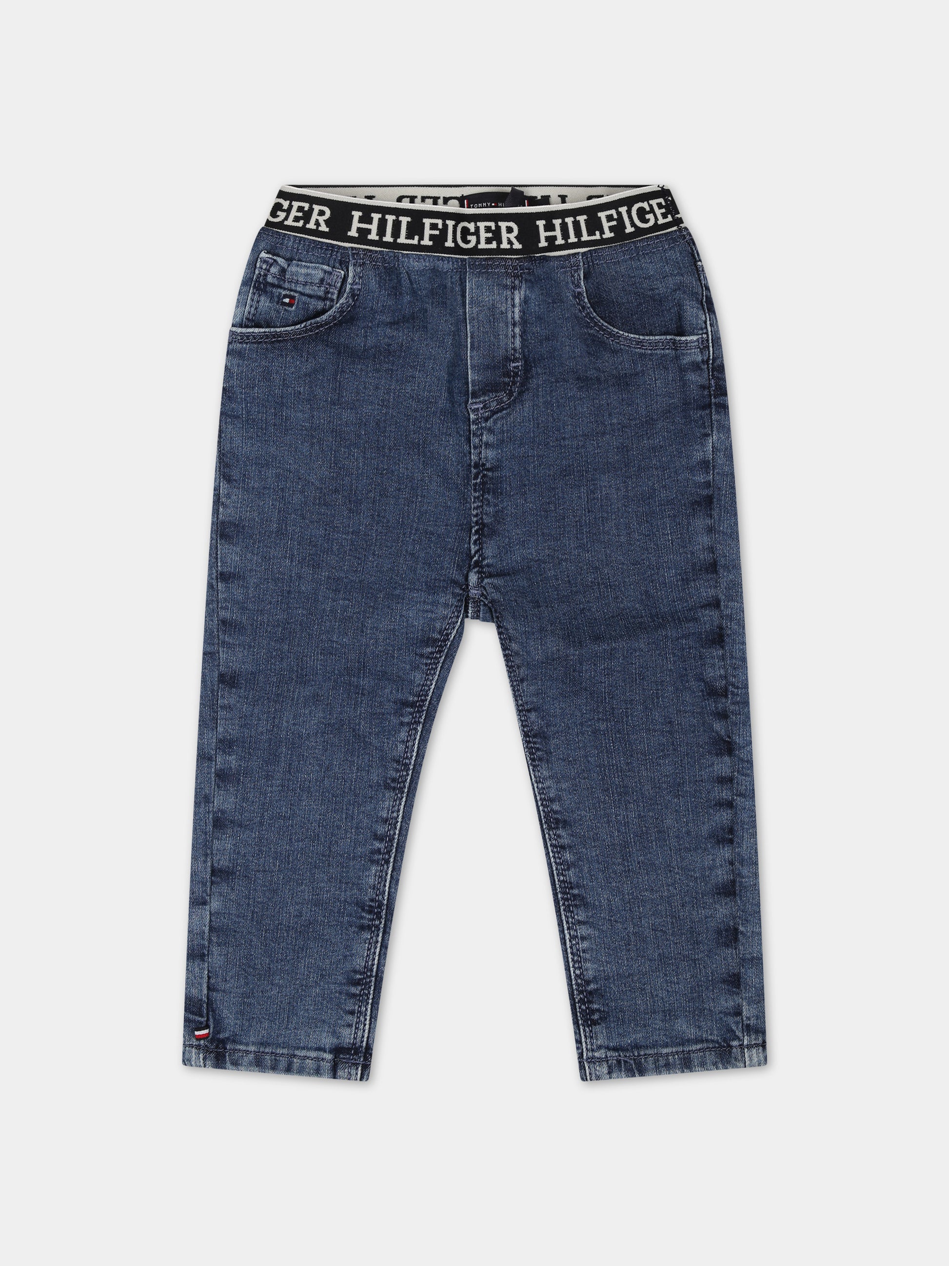 Jeans in denim per neonati con logo,Tommy Hilfiger Junior,23FMTHKN0KN01744J 1A4