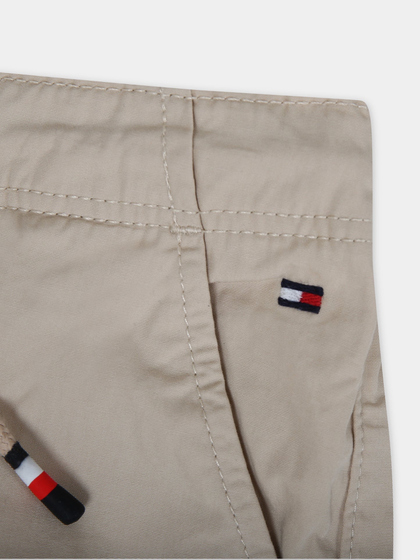 Pantaloni beige per bambino con logo,Tommy Hilfiger Junior,23FMTHKB0KB08703T AES