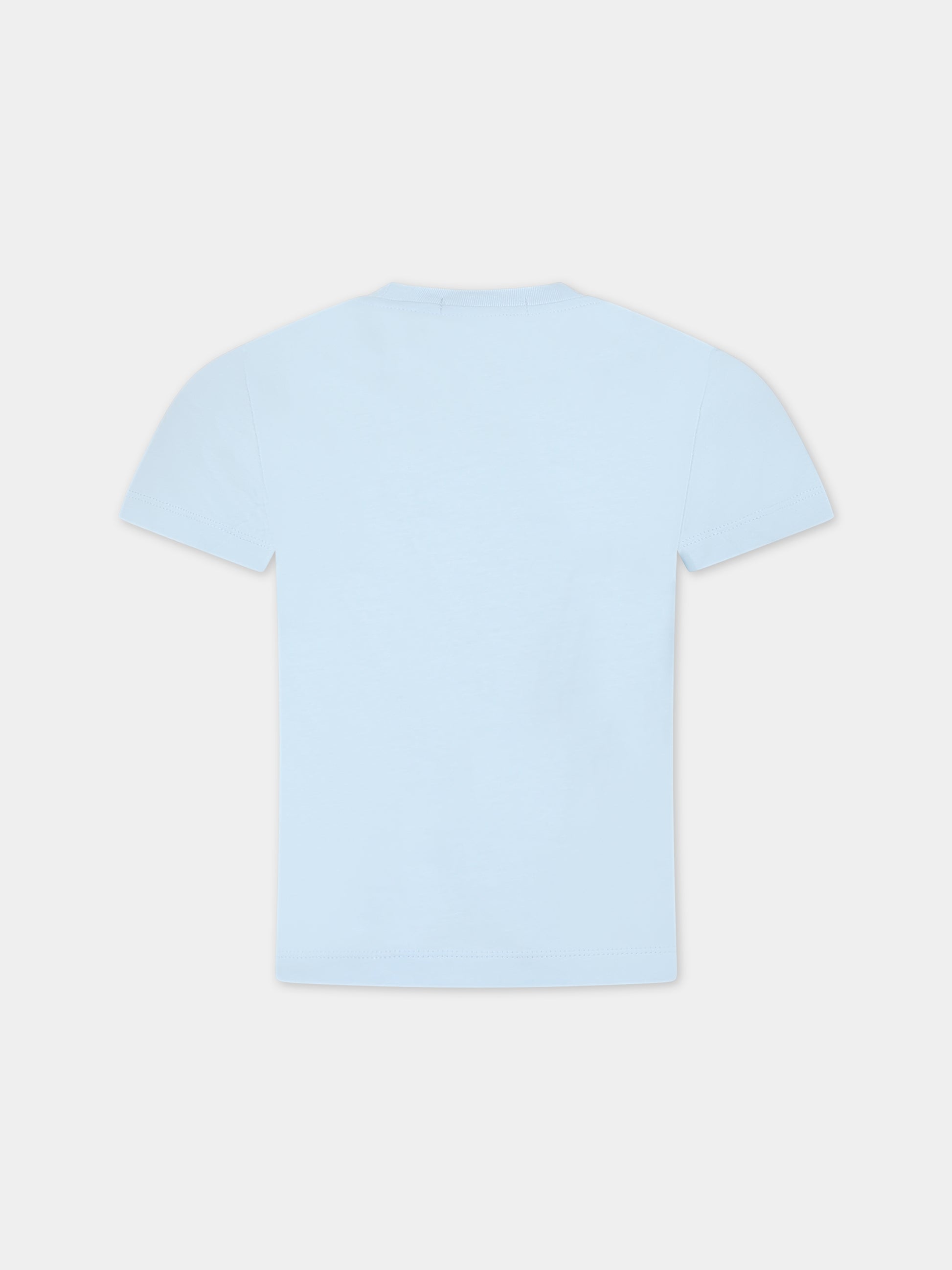 T-shirt celeste per bambino con logo,Calvin Klein Kids,23FMCKIB0IB01231 CYR