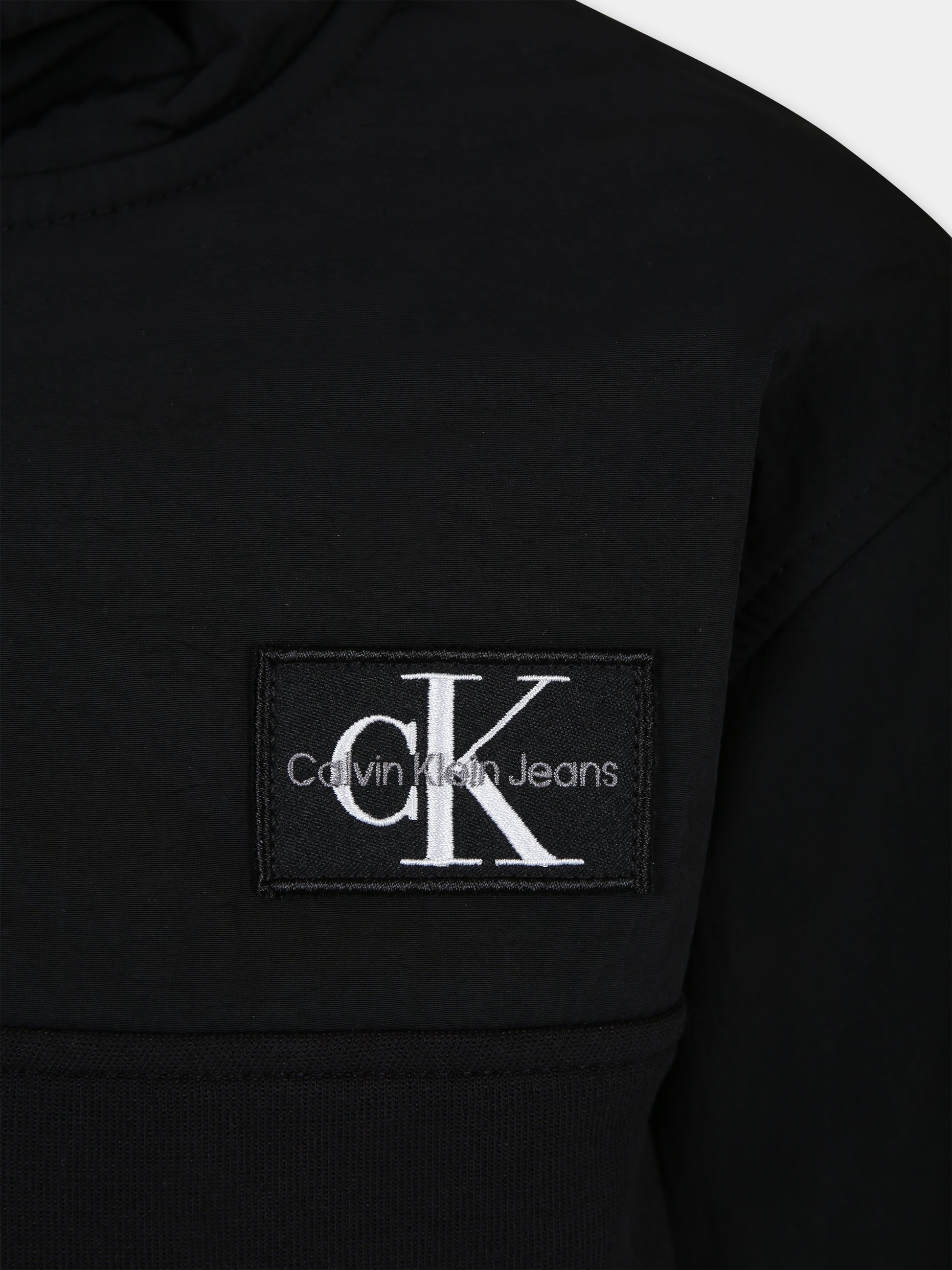 Felpa nera per bambino con logo,Calvin Klein Kids,23FMCKIB0IB01953 BEH