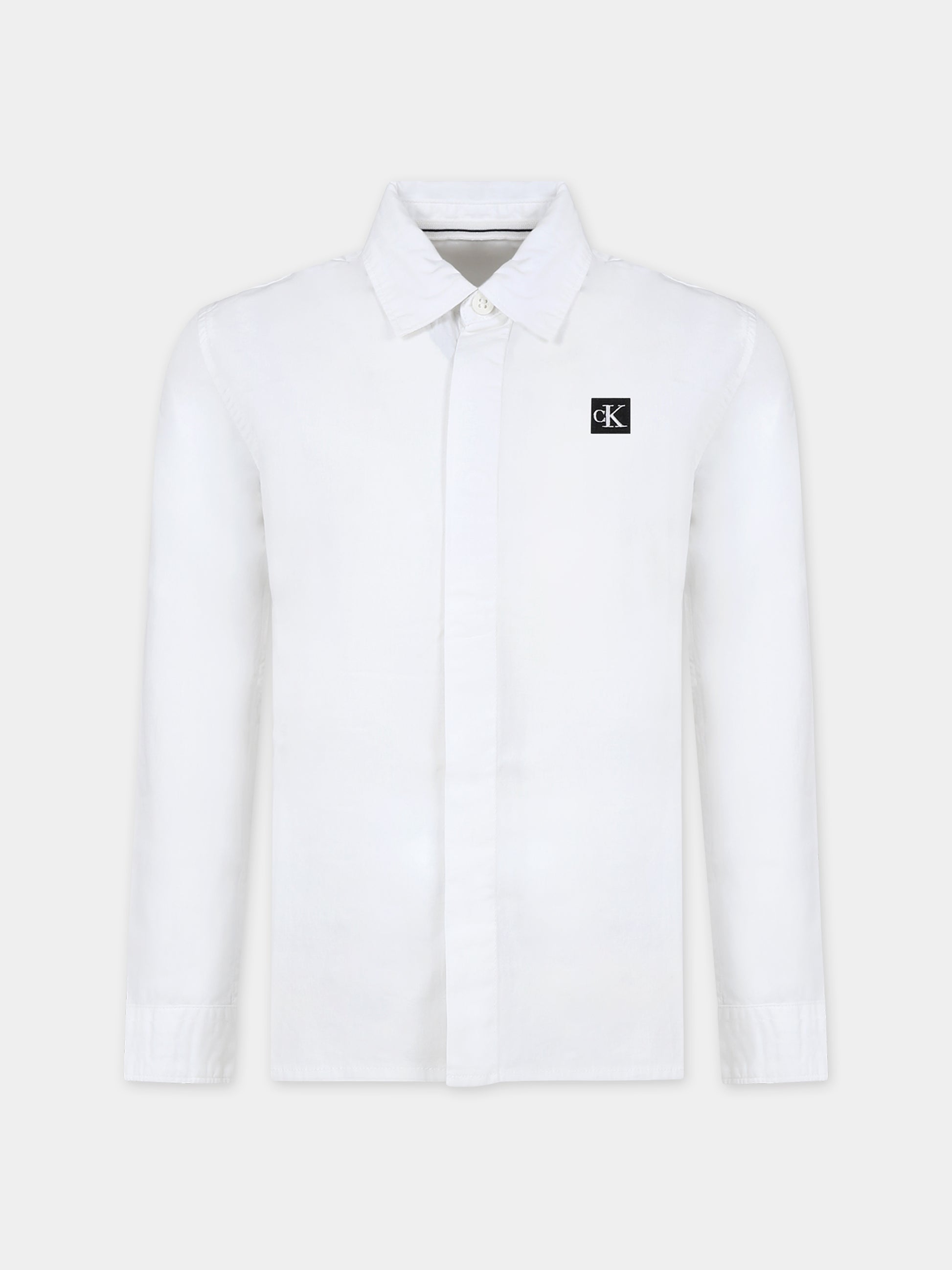 Camicia bianca per bambino con logo,Calvin Klein Kids,23FMCKIB0IB01962 YAF
