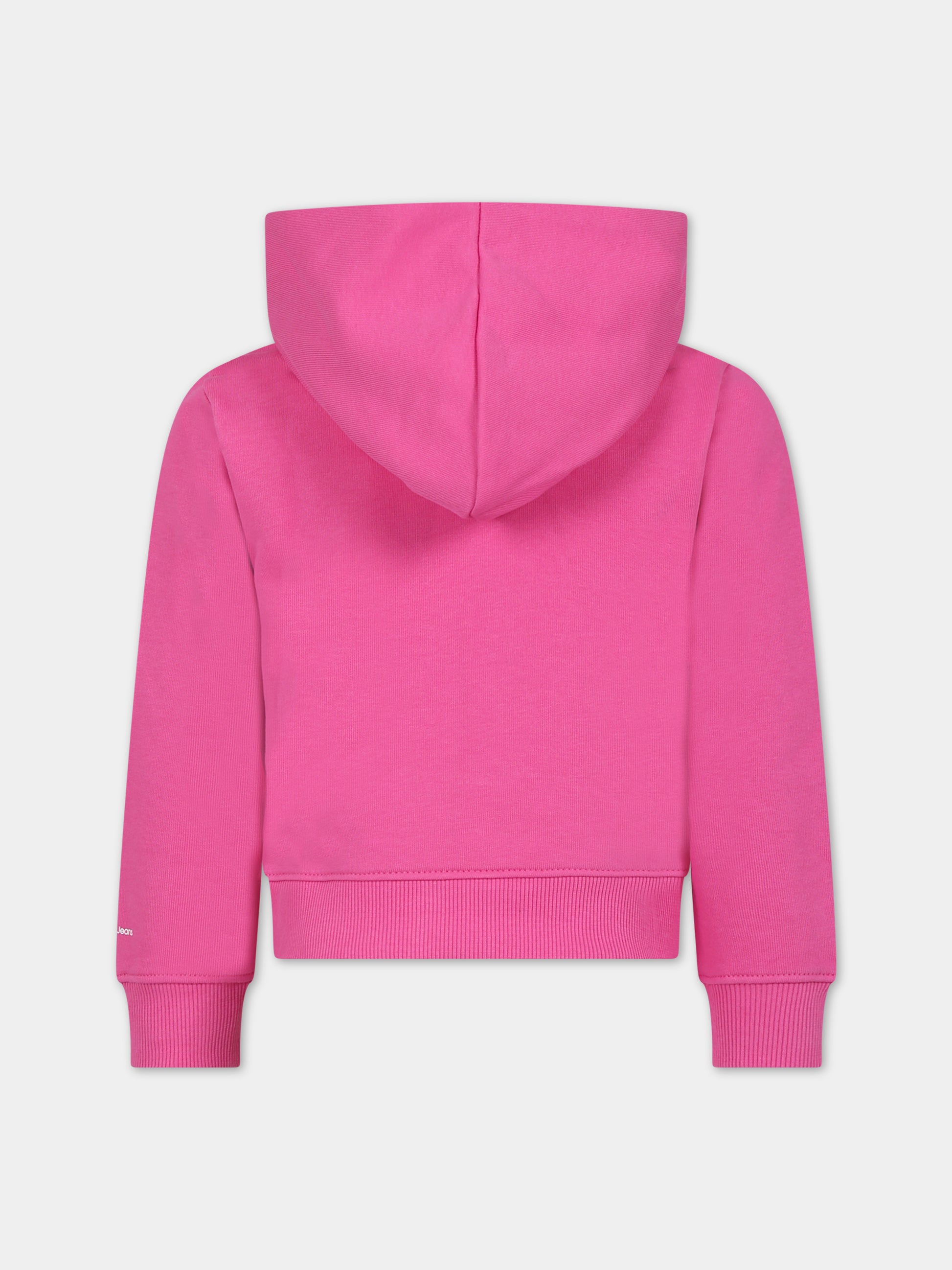 Felpa fucsia per bambina con logo,Calvin Klein Kids,23FMCKIG0IG02139 TO5