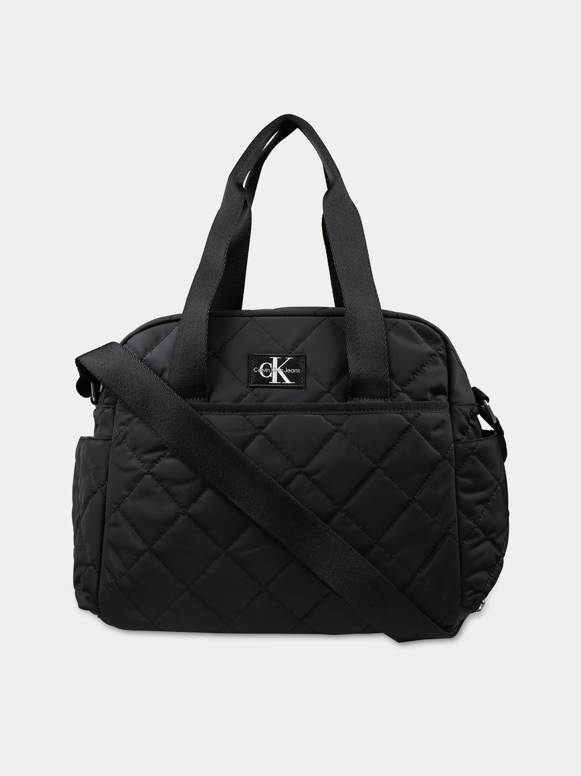 Borsa mamma nera per neonati con logo,Calvin Klein Kids,23FMCKIU0IU00567 BEH