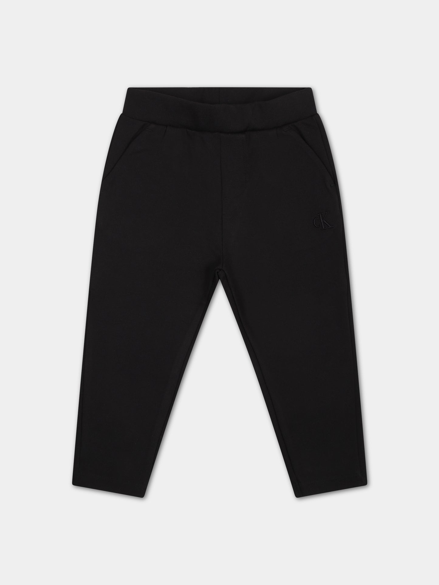 Pantaloni neri per neonato con logo,Calvin Klein Kids,23FMCKIN0IN00138 BEH