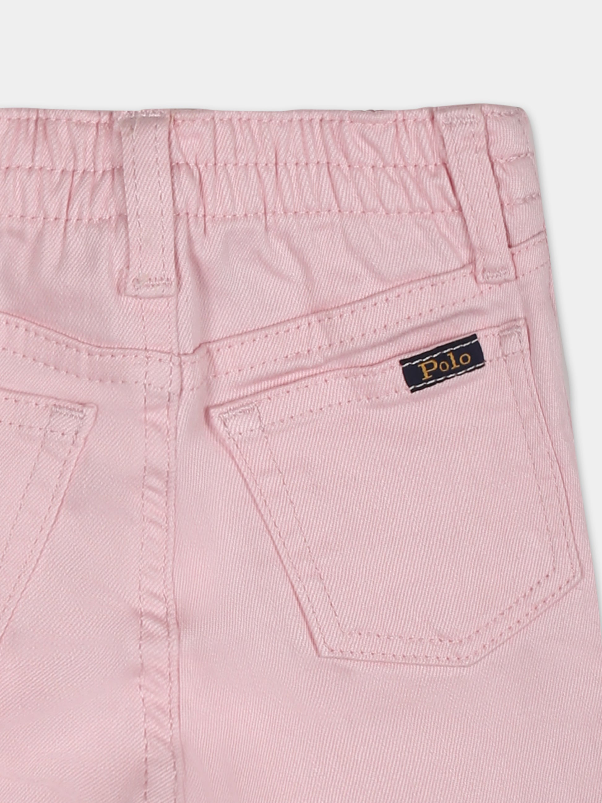 Jeans rosa per neonata con logo,Ralph Lauren Kids,925722001