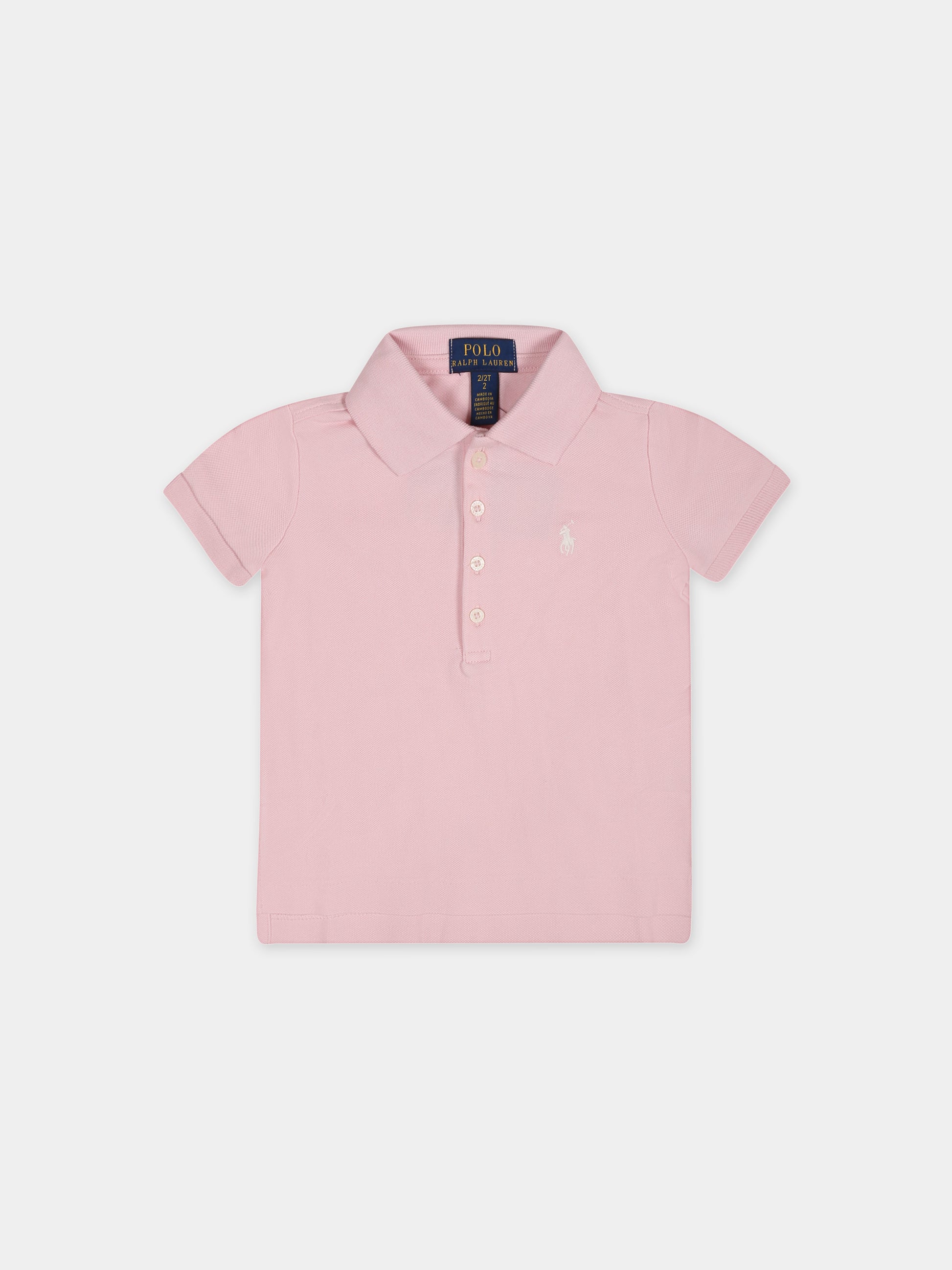 Polo rosa per neonata con cavallino,Ralph Lauren Kids,573242011