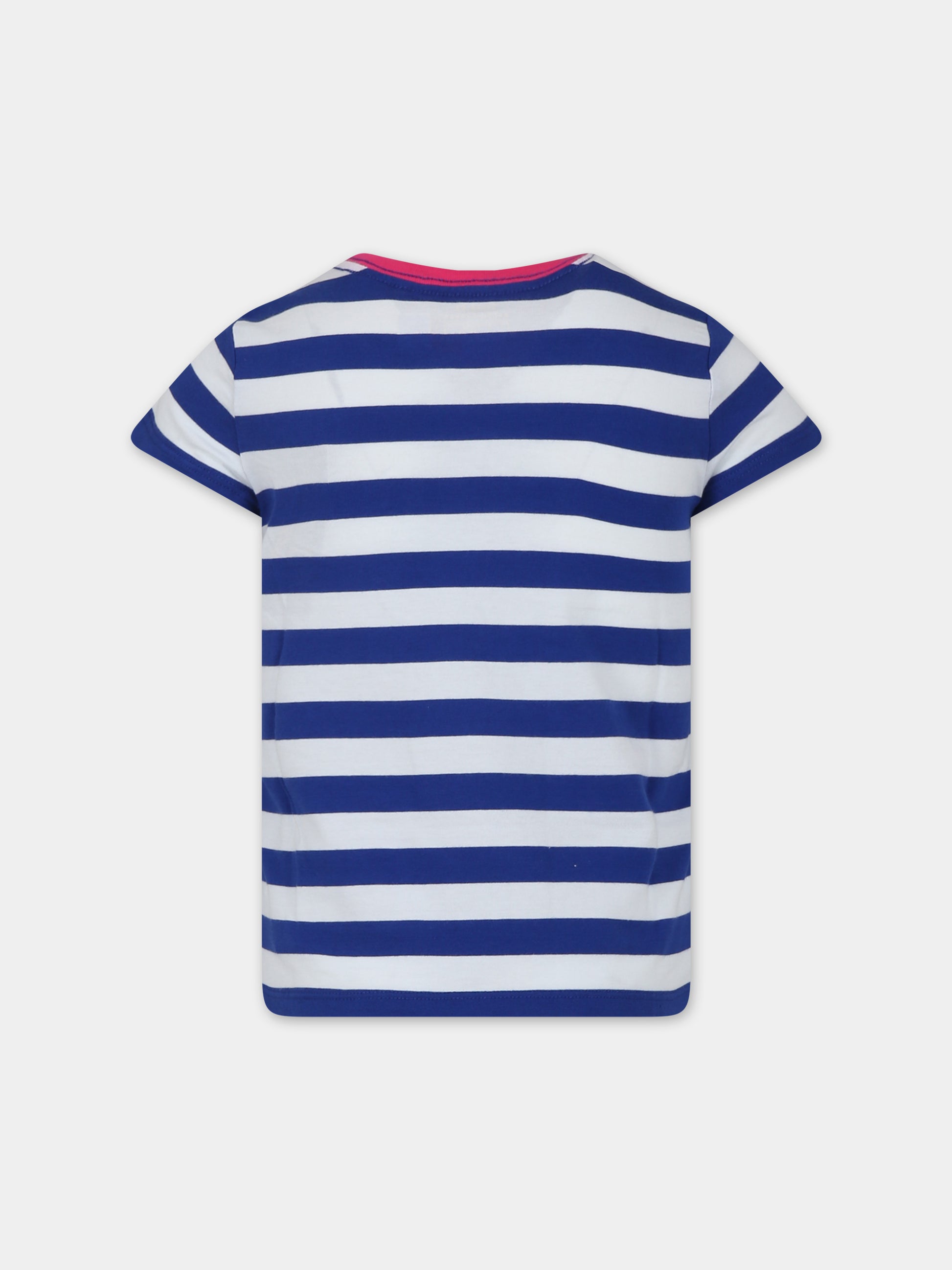 T-shirt blu per bambina con Polo Bear,Ralph Lauren Kids,926000001