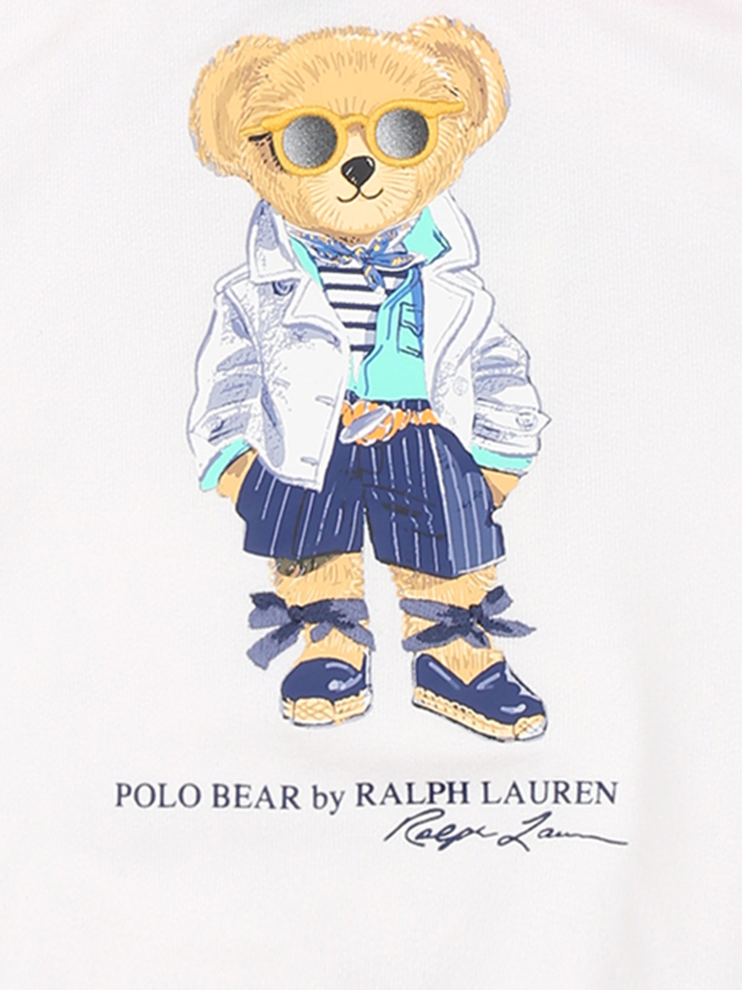 Felpa bianca per neonata con Polo Bear,Ralph Lauren Kids,926018001