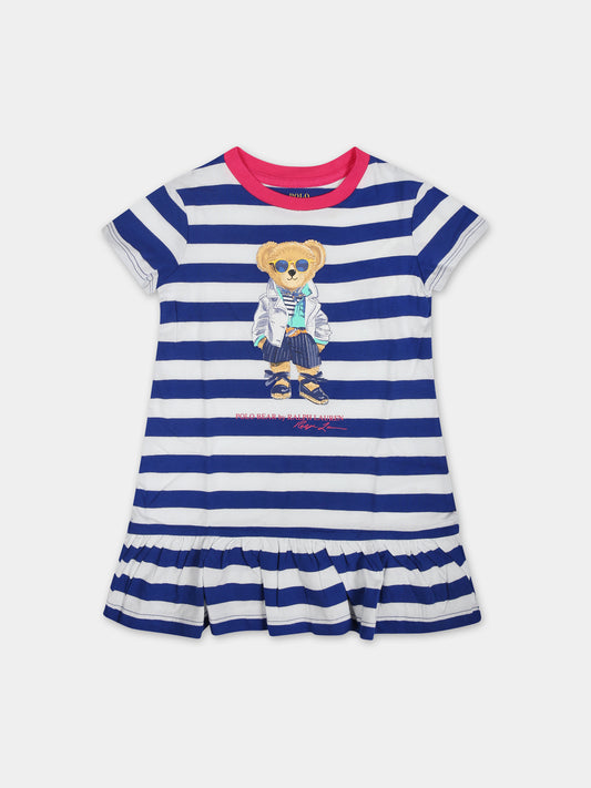 Vestito blu per neonata con Polo Bear,Ralph Lauren Kids,926019001
