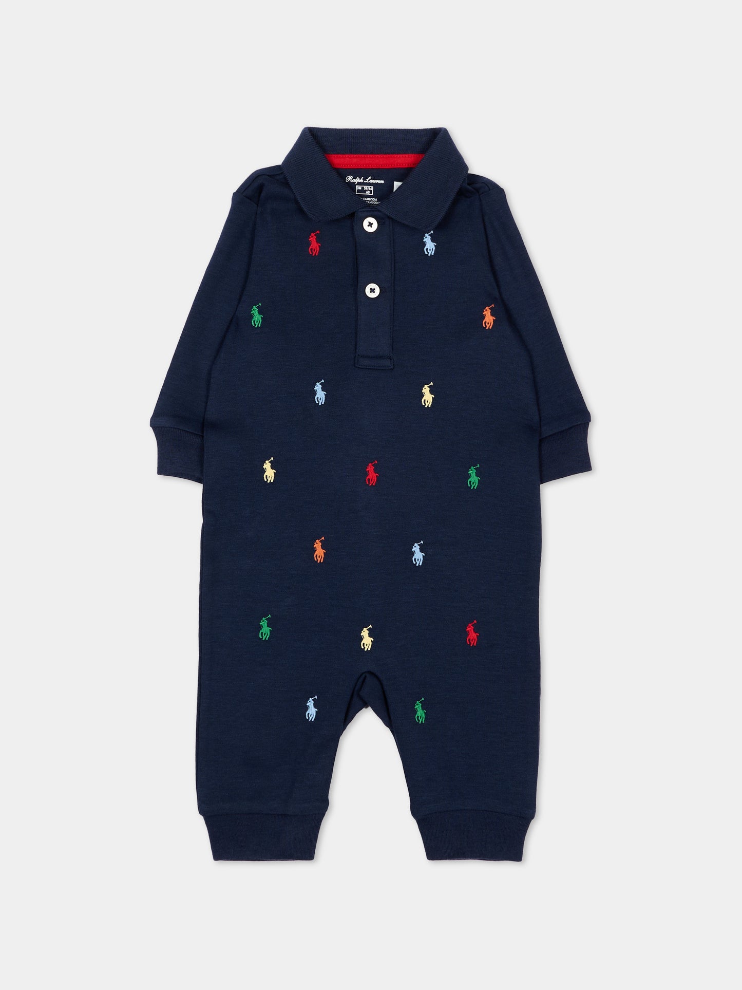 Tutine bleue pour Bébé Garçon avec Pony multicolore