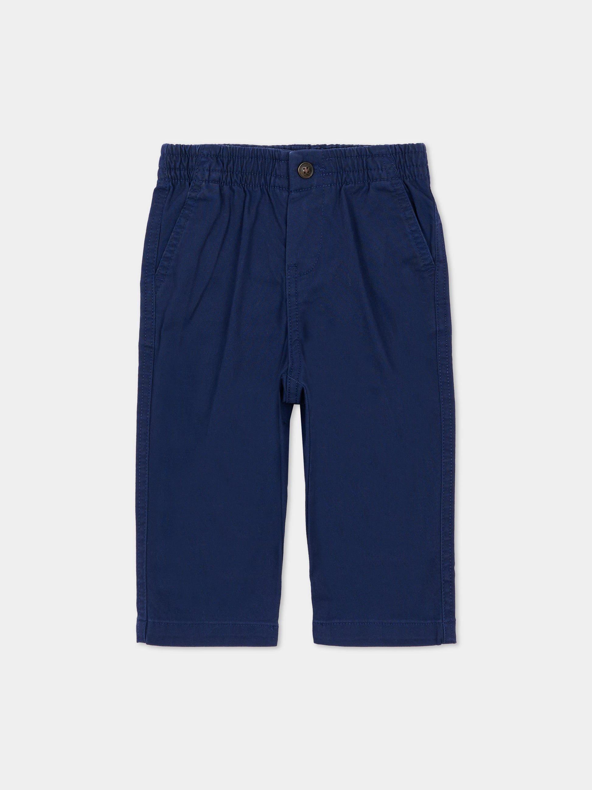 Pantaloni blu per neonato con cavallino,Ralph Lauren Kids,855803002