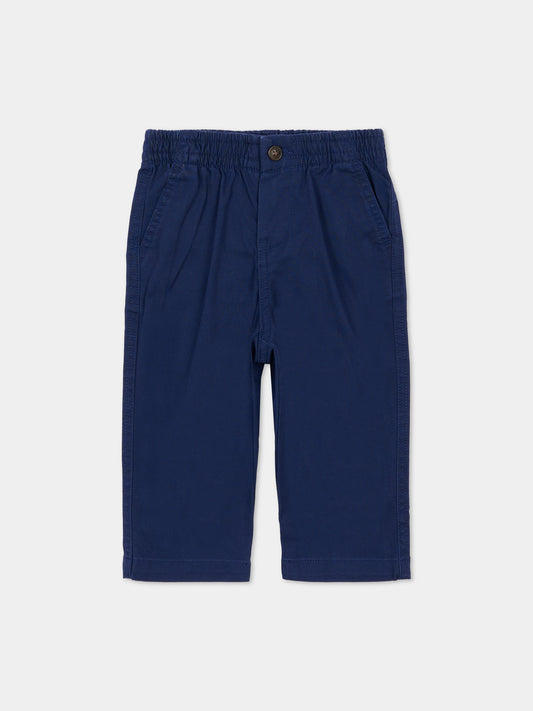 Pantaloni blu per neonato con cavallino,Ralph Lauren Kids,855803002