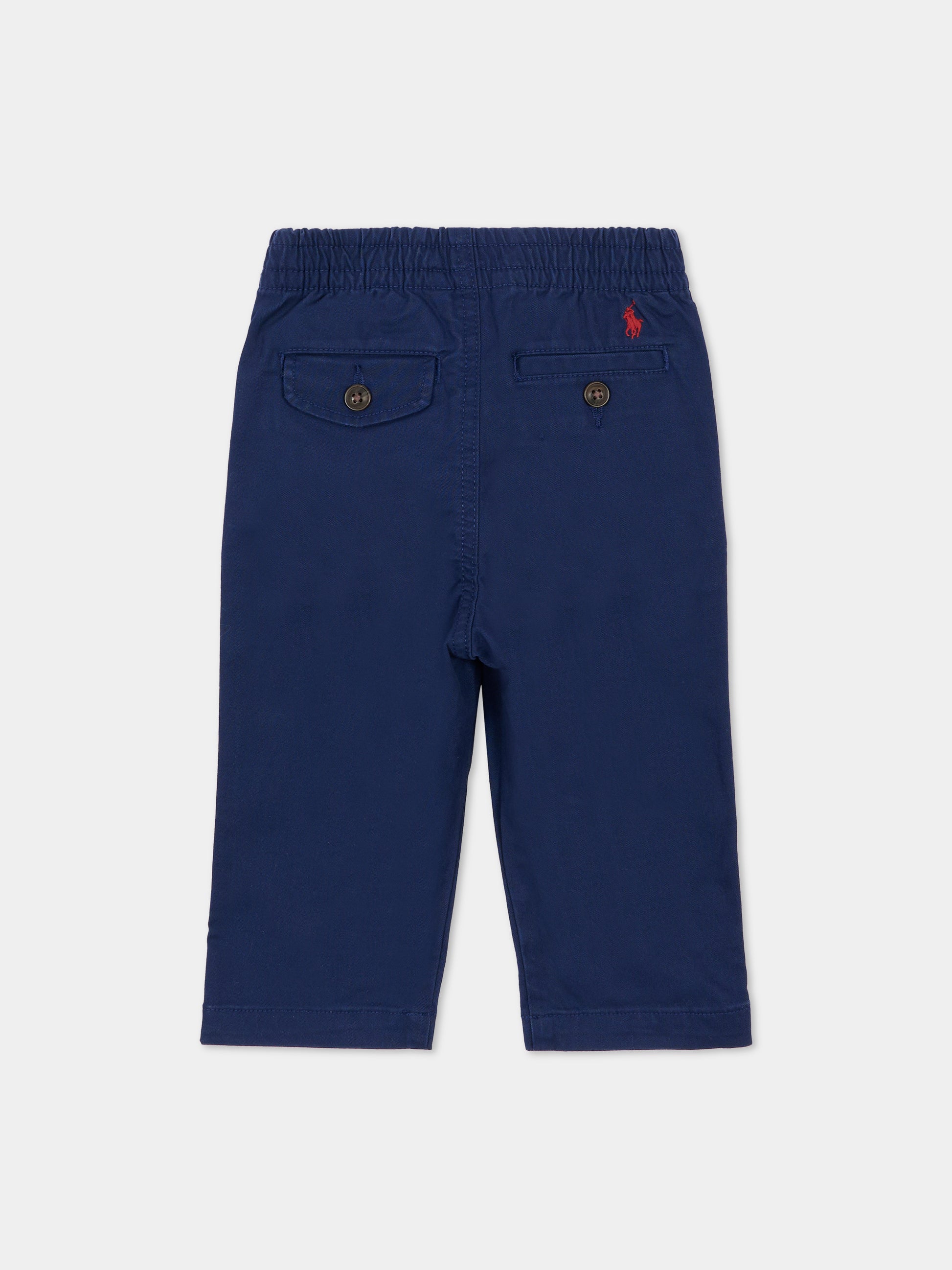 Pantaloni blu per neonato con cavallino,Ralph Lauren Kids,855803002