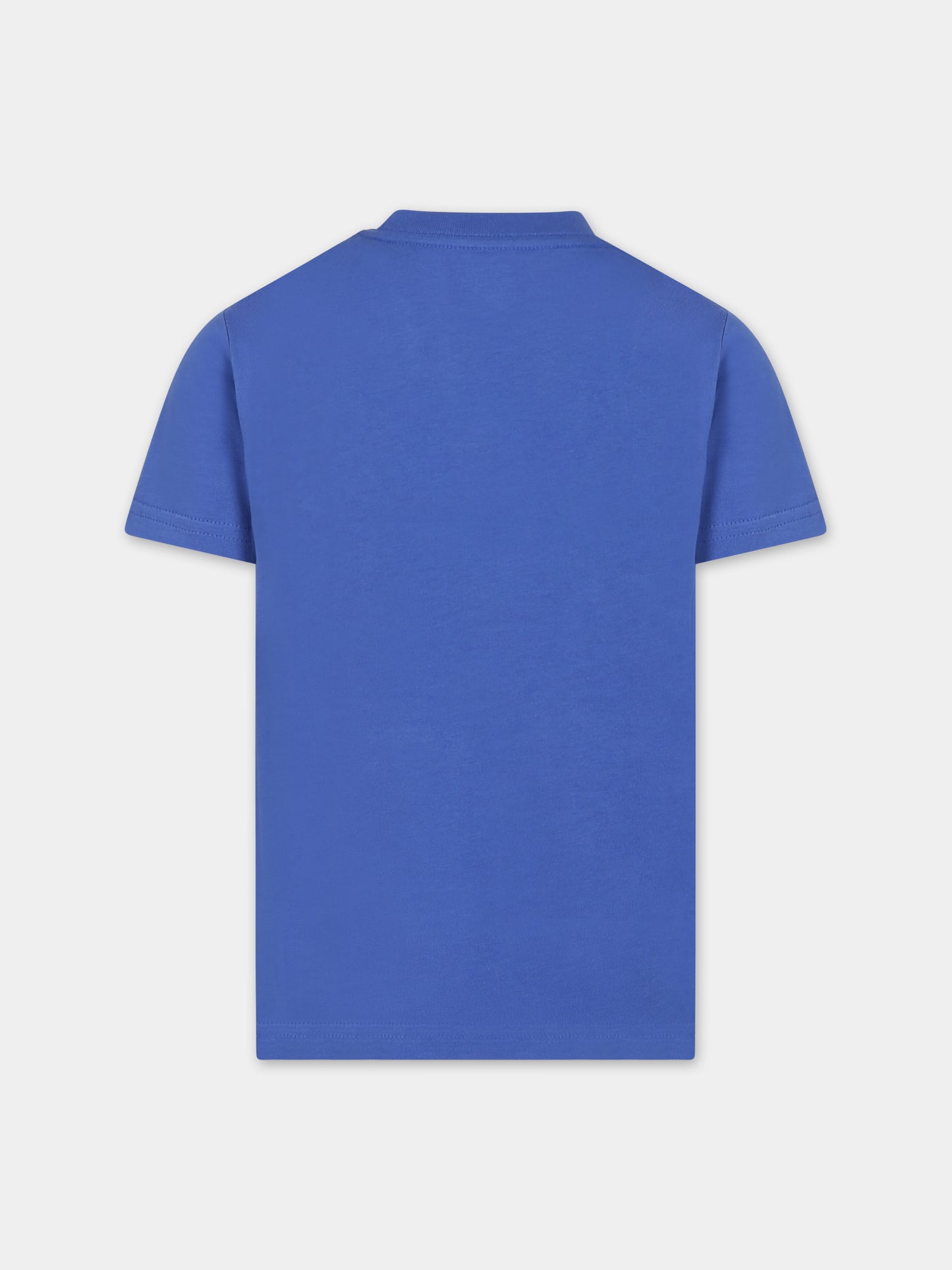 T-shirt blu per bambino con cavallino,Ralph Lauren Kids,832904069