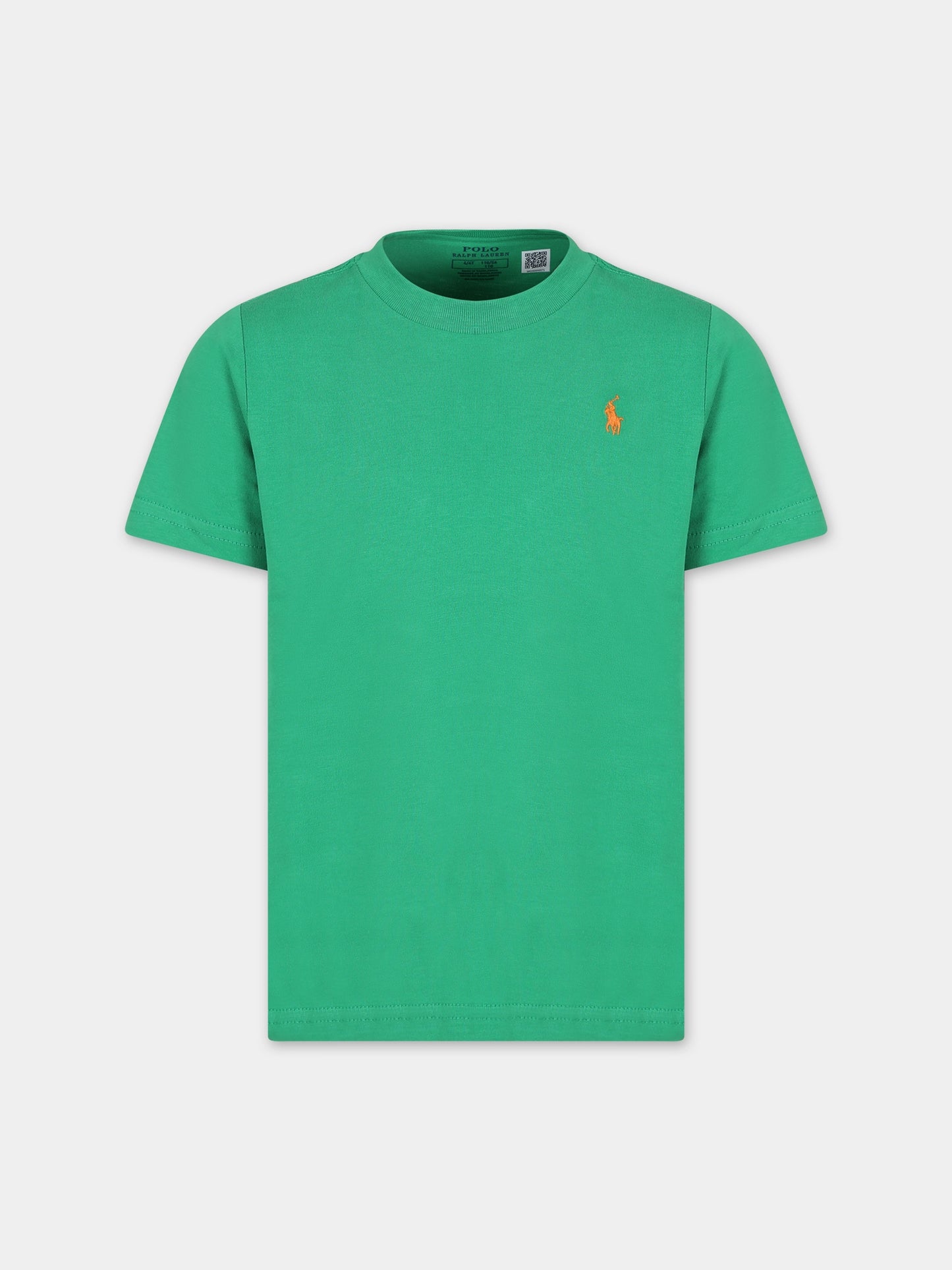 T-shirt verde per bambino con cavallino,Ralph Lauren Kids,832904136