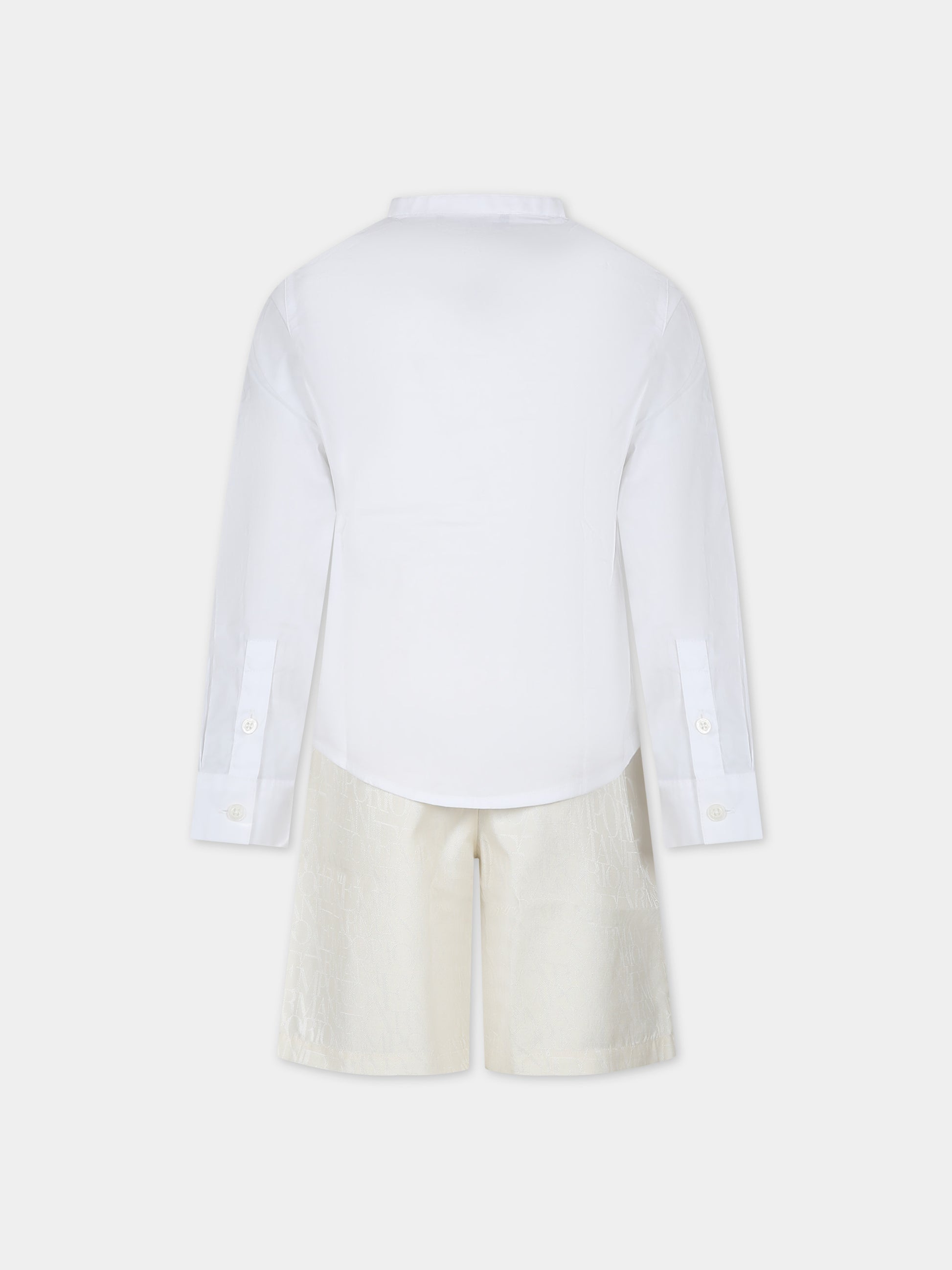 Completo elegante avorio per bambino con logo,Armani Junior,3D4VJ3 4NGDZ F125