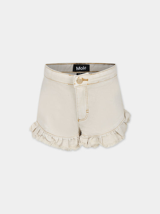 Shorts beige per bambina con logo,Molo,2S24H114 8894