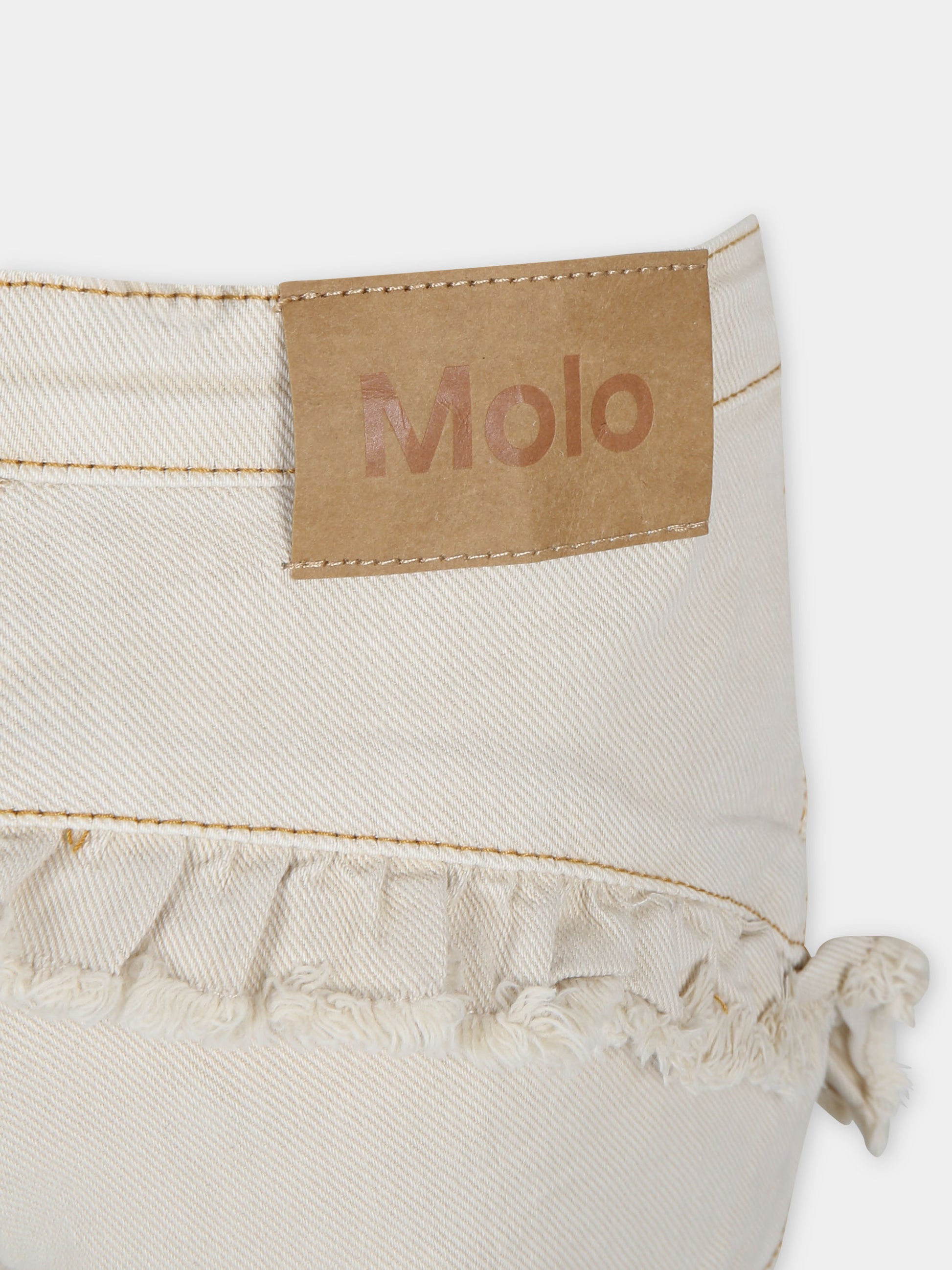 Shorts beige per bambina con logo,Molo,2S24H114 8894