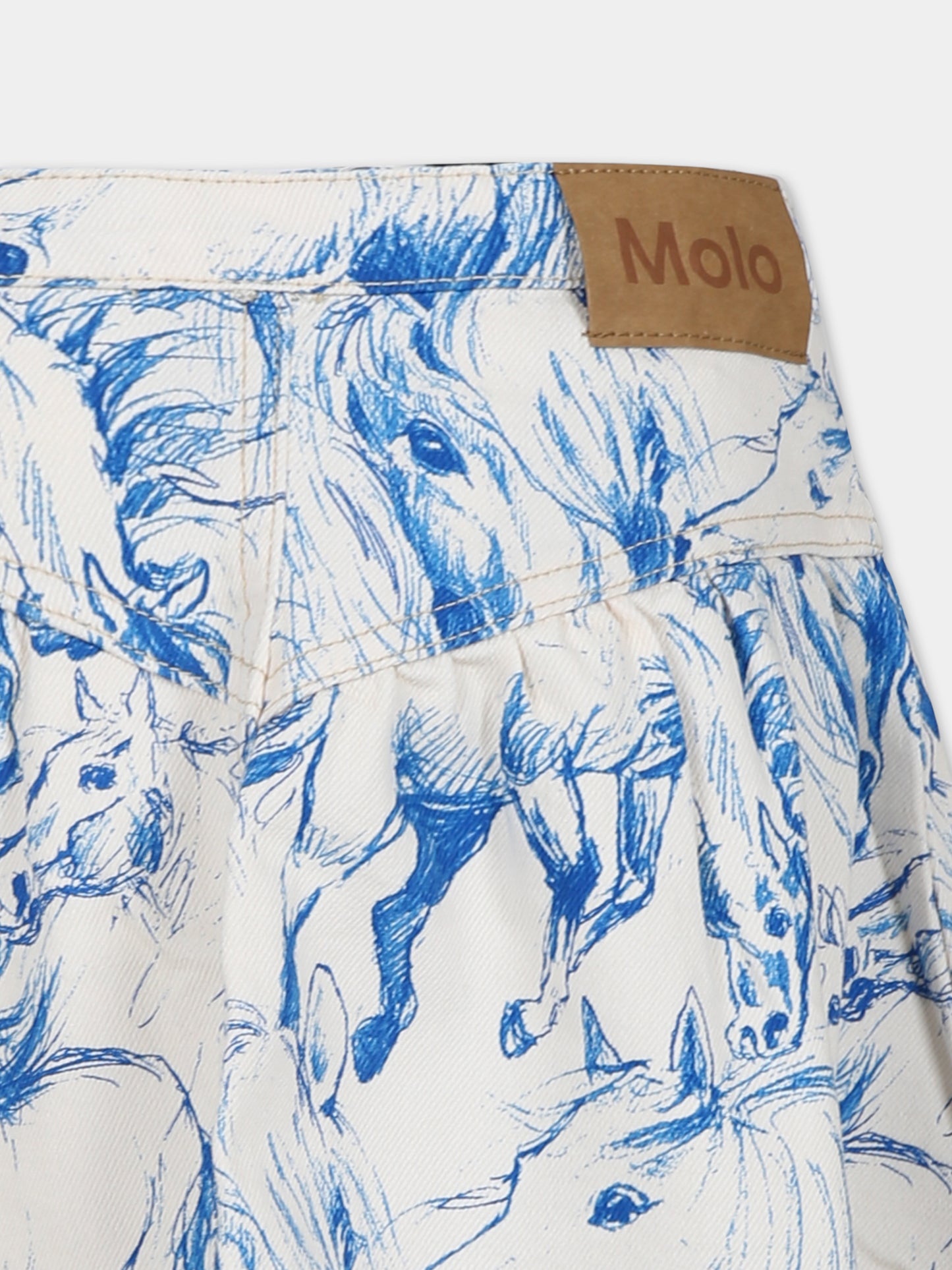 Gonna avorio per bambina con stampa cavalli,Molo,2S24D115 9007