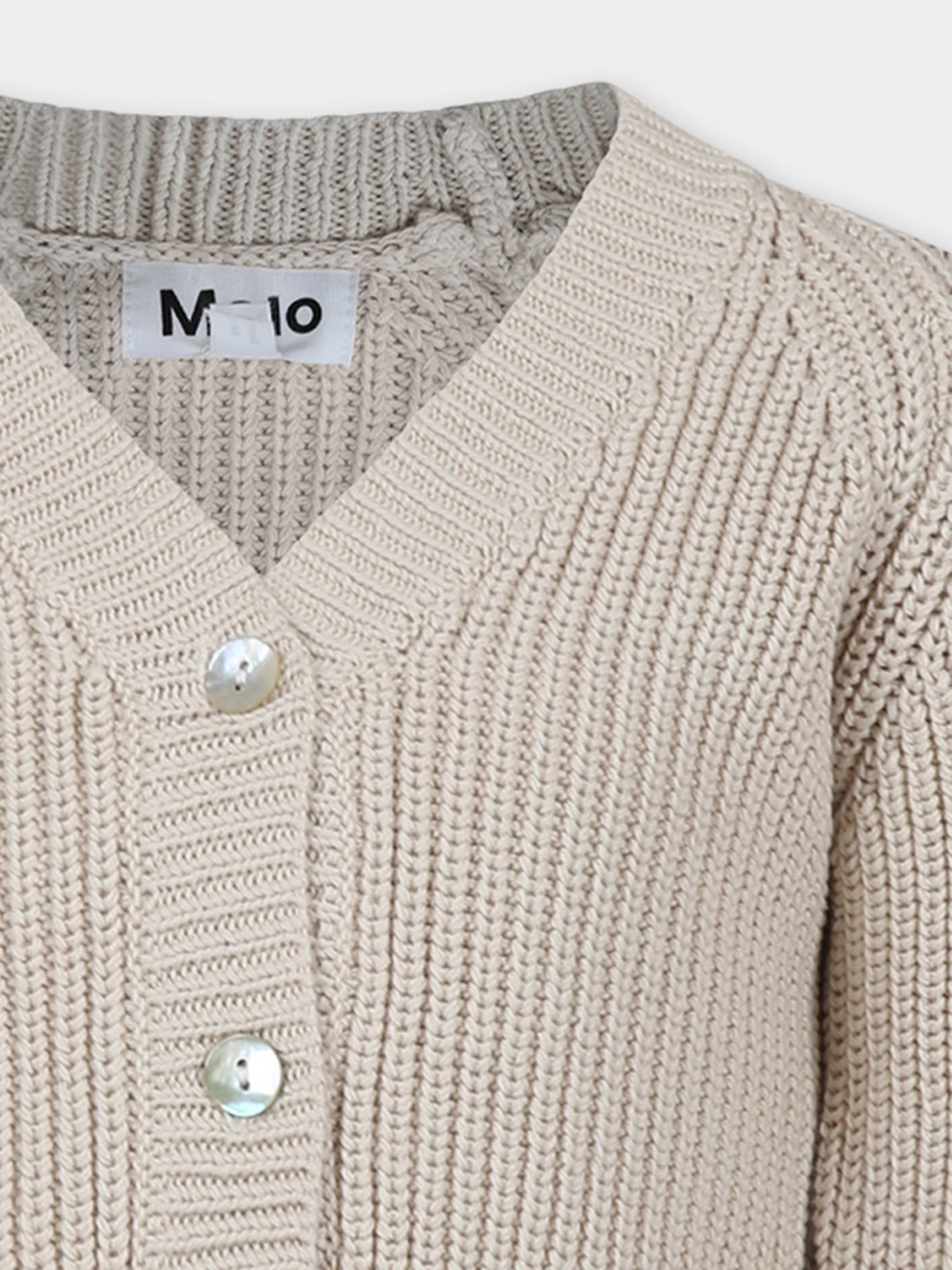 Cardigan beige per bambina con logo,Molo,2S24K302 8894
