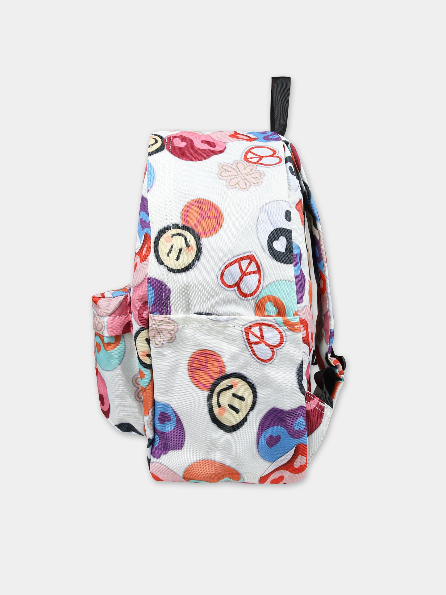 Zaino bianco per bambini con smile e yin e yang,Molo,7S24V202 9009