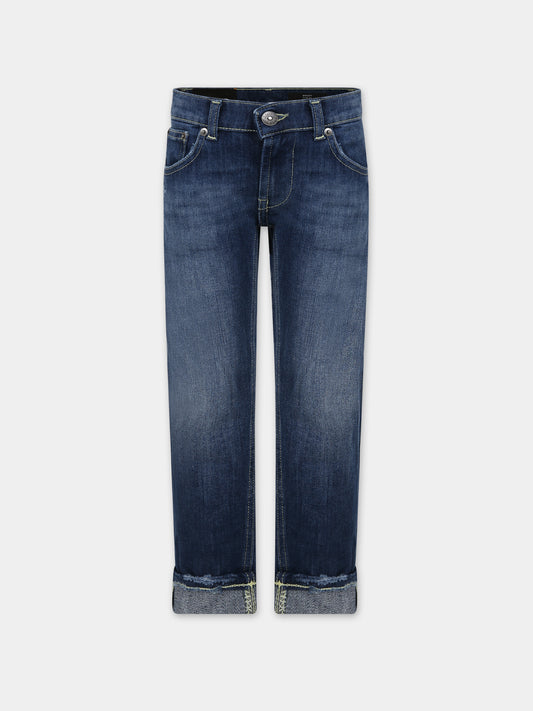 Jeans blu per bambino con logo,Dondup Kids,DMPA029 C DS039 4005