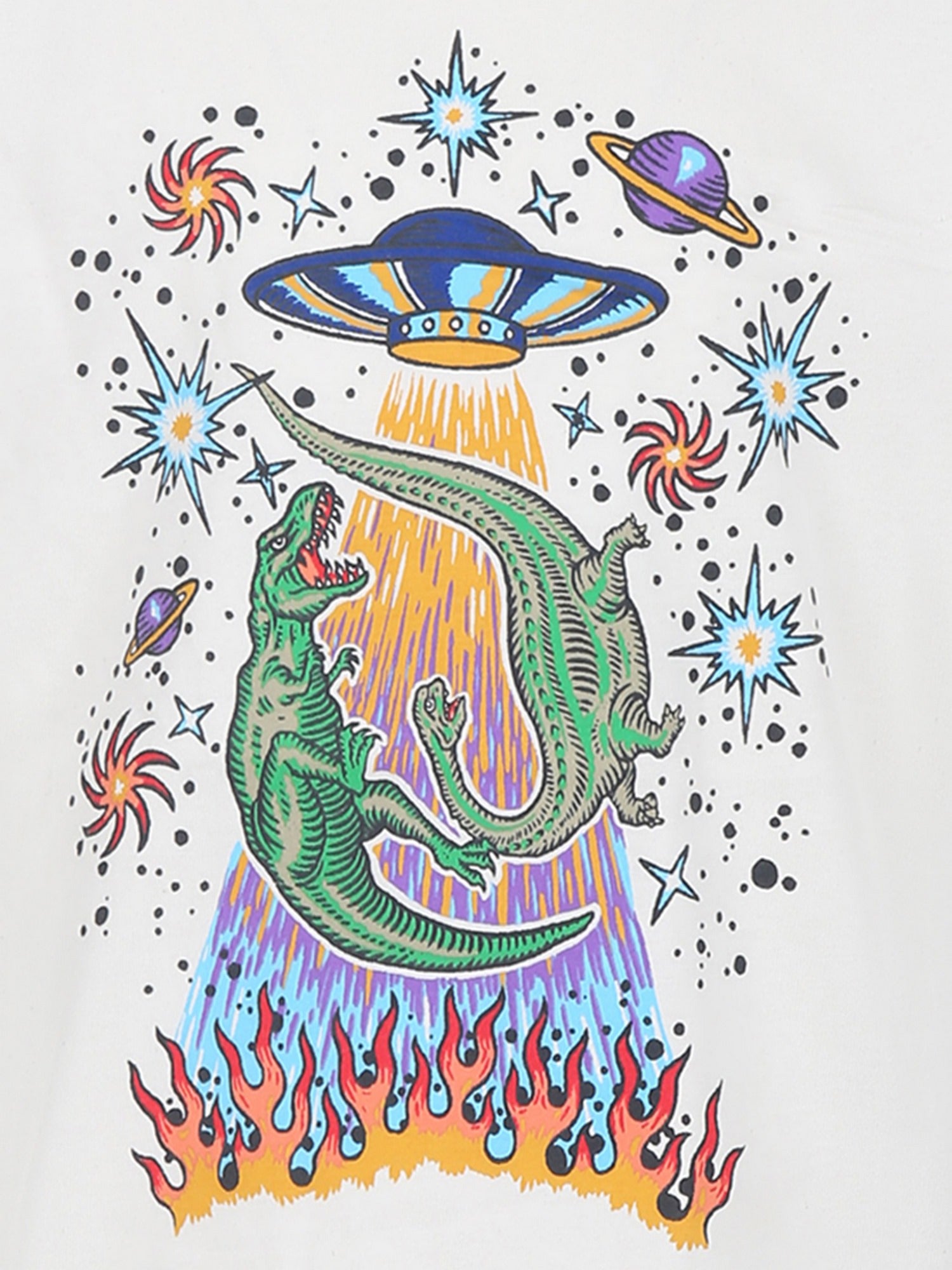 T-shirt avorio per bambino con dinosauri,Molo,1S24A219 3550