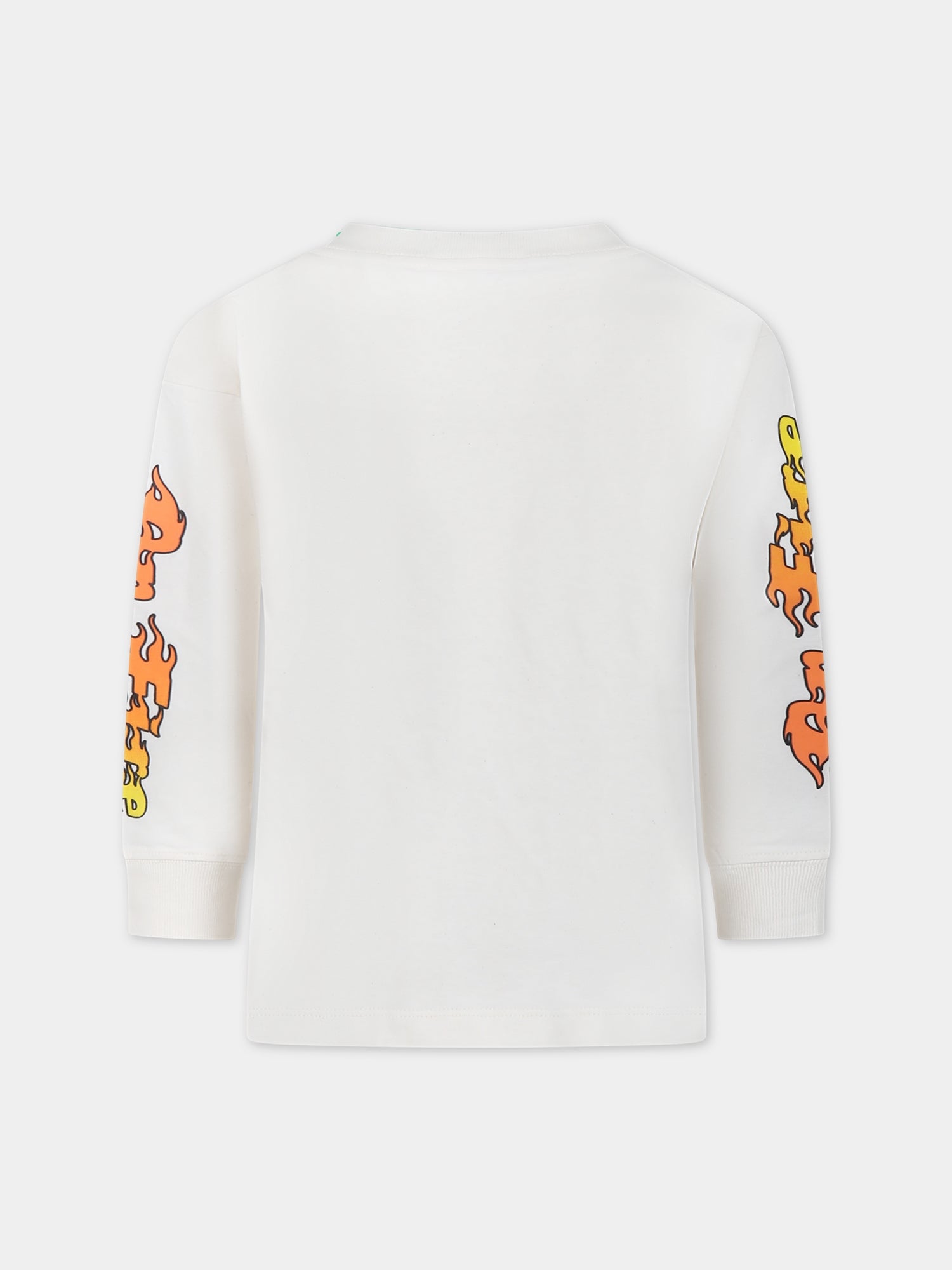 T-shirt avorio per bambino con fiamme,Molo,1S24A409 8697