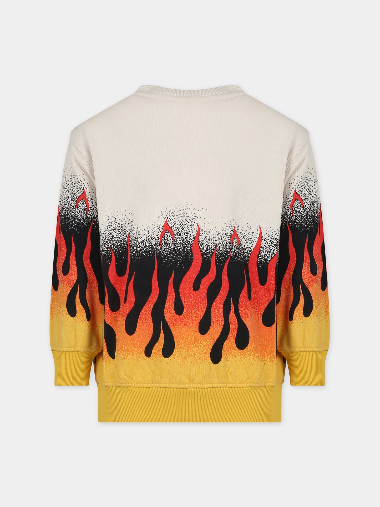 Felpa avorio per bambino con stampa fiamme,Molo,1S24J202 3457