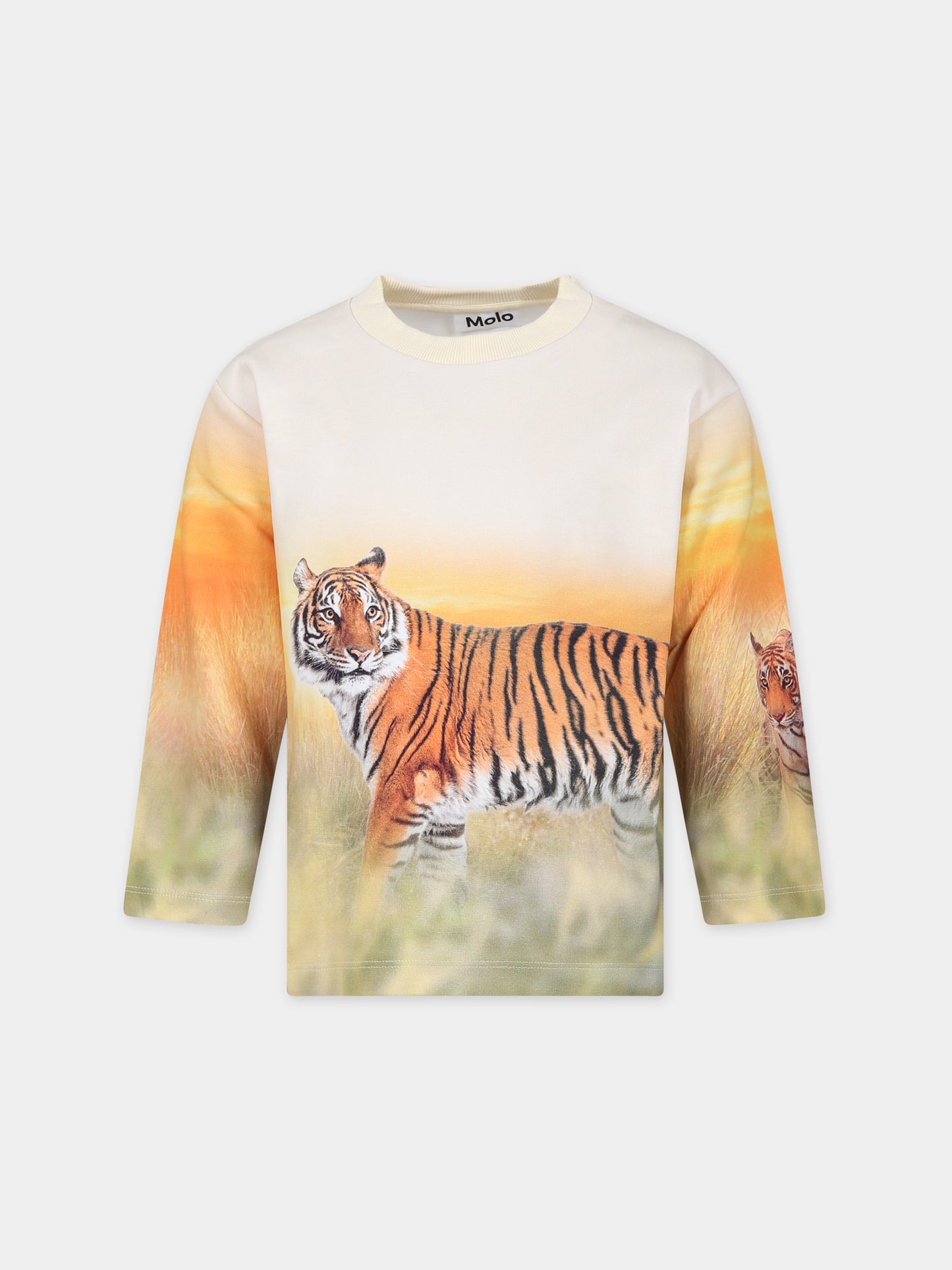 Felpa avorio per bambino con stampa tigre,Molo,1S24J205 3540