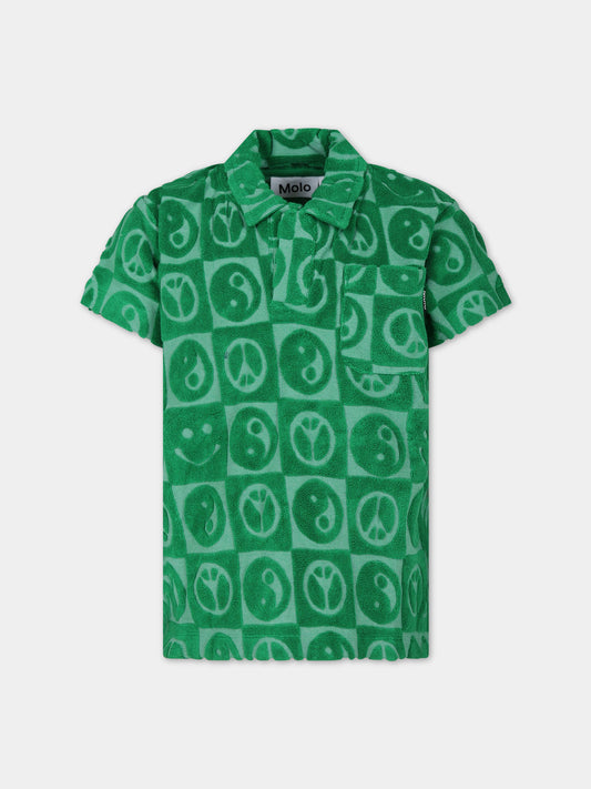 T-shirt verde per bambino con yin e yang,Molo,1S24A202 8857