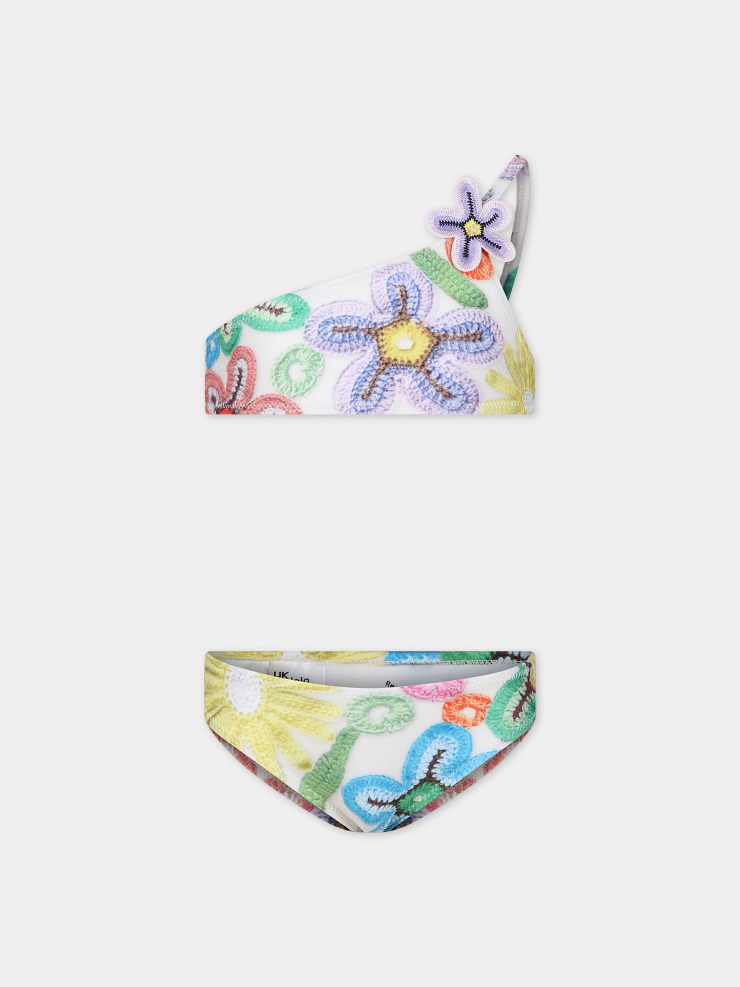 Bikini avorio per bambina con stampa fiori,Molo,8S24P103 3409