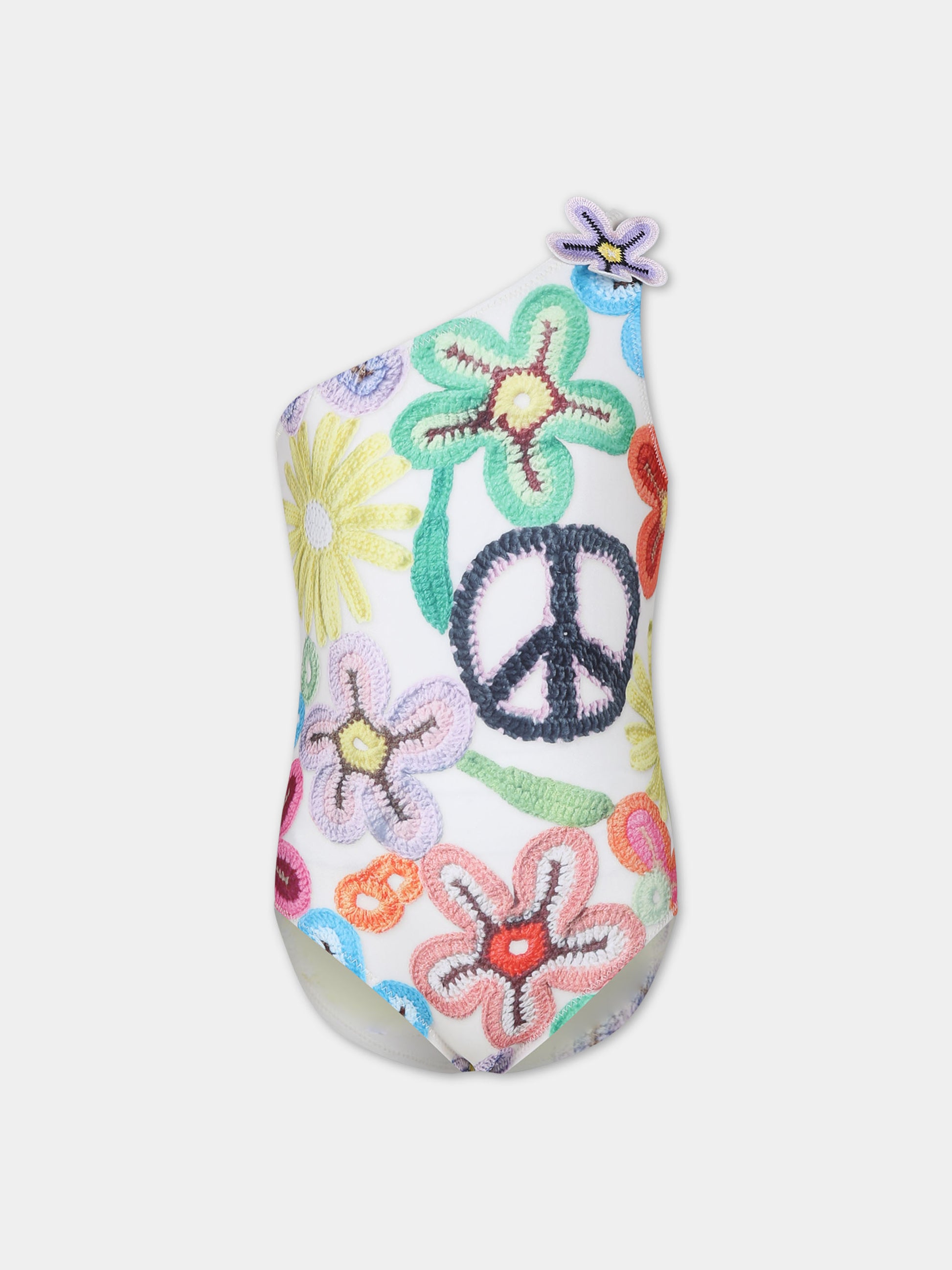 Costume avorio per bambina con stampa fiori,Molo,8S24P508 3409