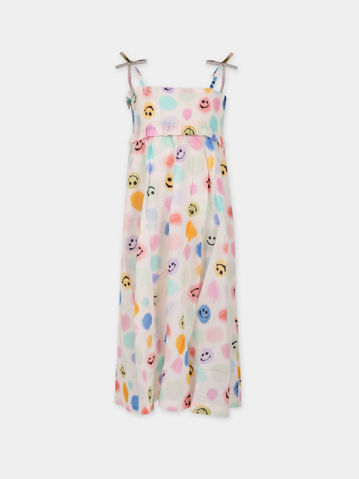 Copricostume avorio per bambina con smile e pois,Molo,2S24E101 6990