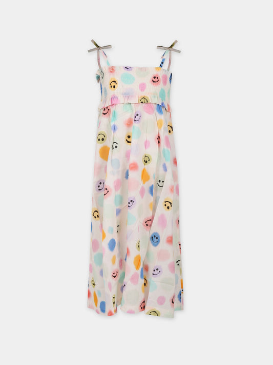 Copricostume avorio per bambina con smile e pois,Molo,2S24E101 6990