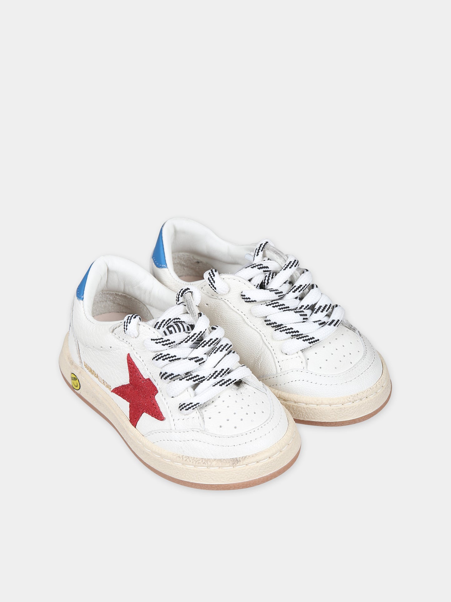 Sneakers bianche Ball Star New per bambini con stella,Golden Goose,GJF00439 F005330 10575