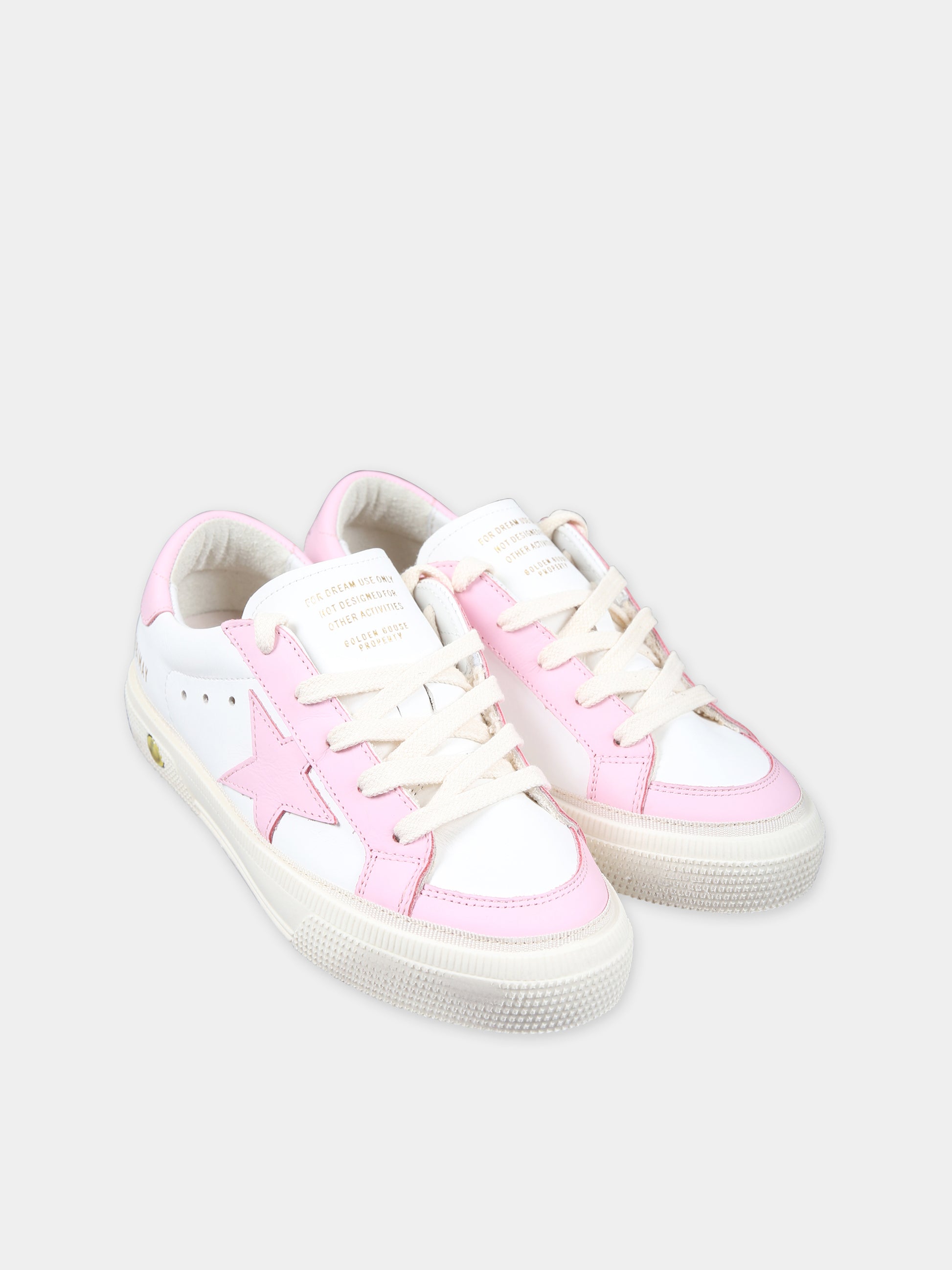 Sneakers May bianche per bambina con stella,Golden Goose,GYF00496 F005325 10310