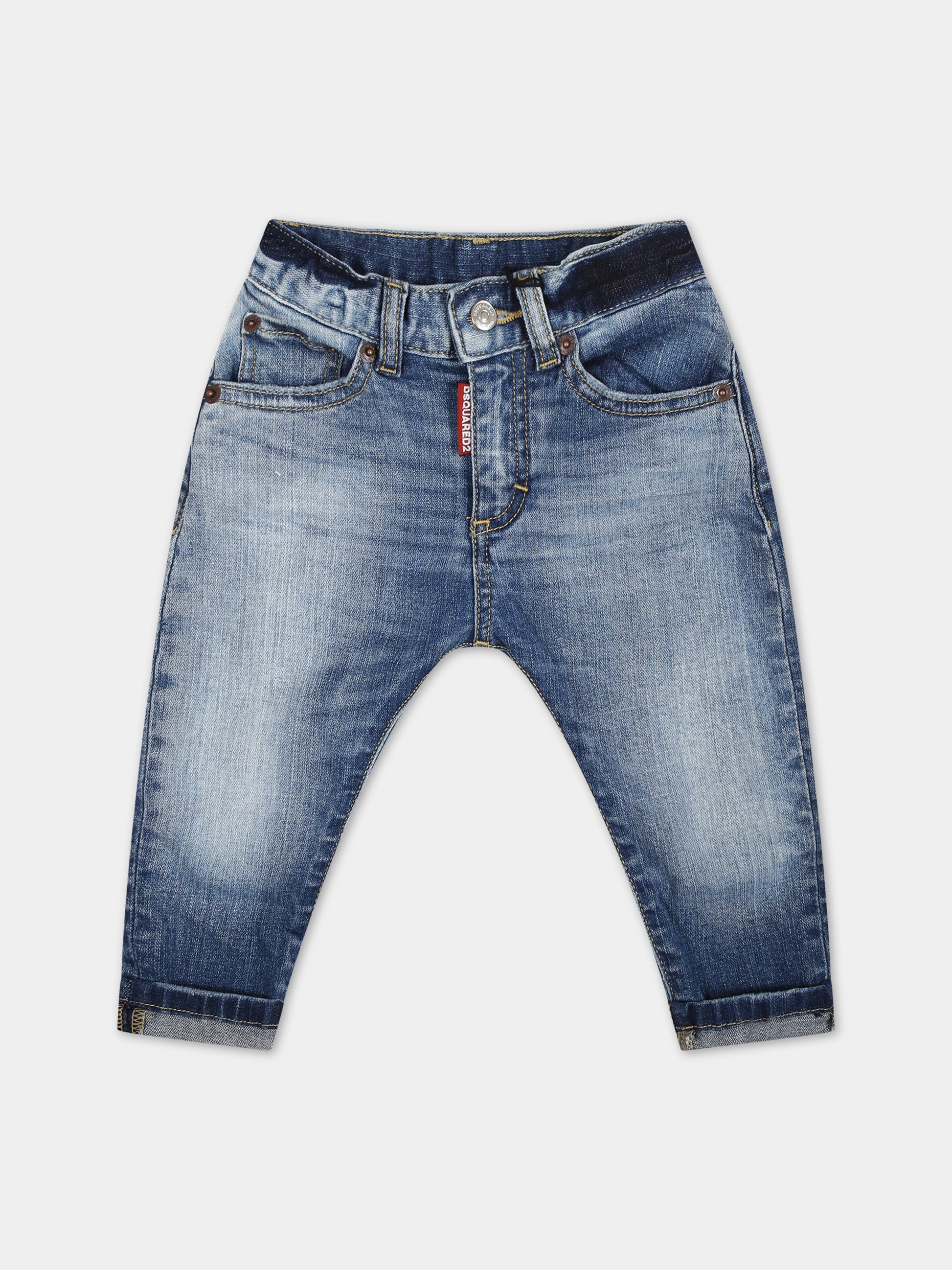 Jeans in denim per neonato con logo,Dsquared2,DQ01TC D0A6M D2P76AB DQ01