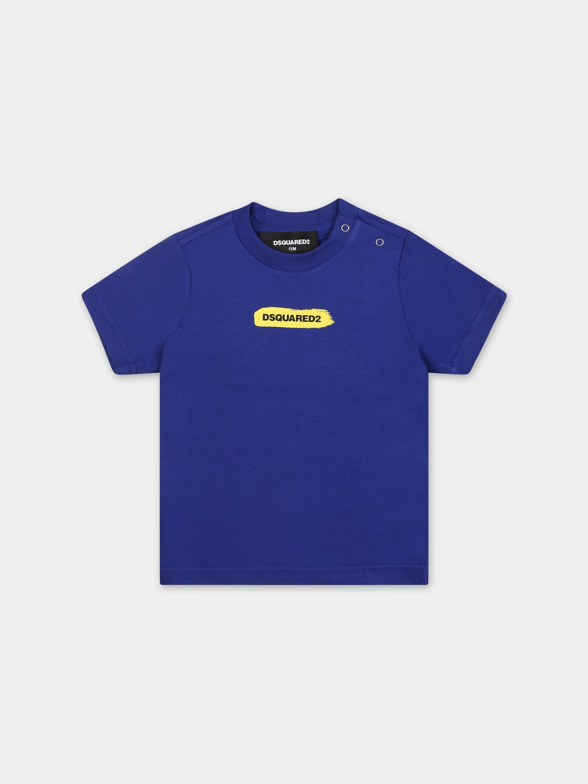 T-shirt azzurra per neonato con logo,Dsquared2,DQ2078 D004G D2T1020B DQ870