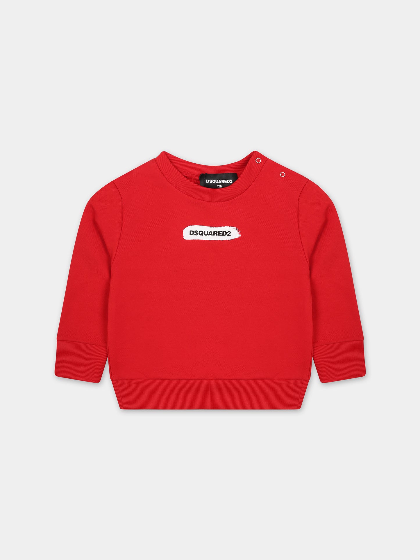 Felpa rossa per neonato con logo,Dsquared2,DQ2144 D0A2F D2S782B DQ415