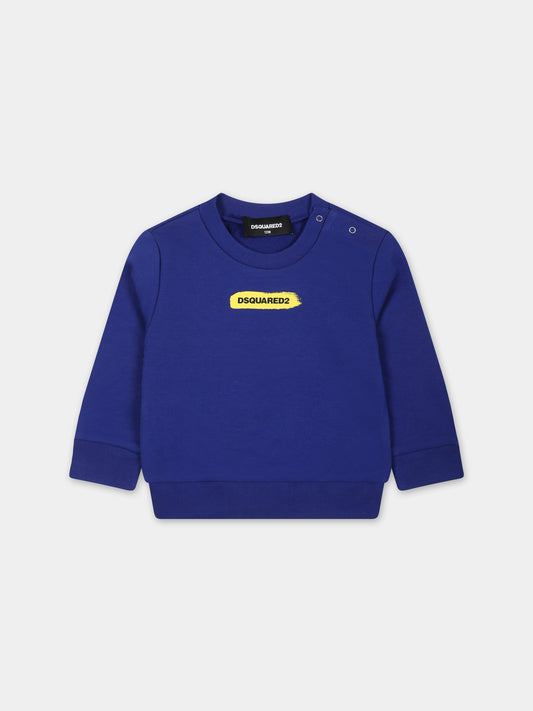 Felpa azzurra per neonato con logo,Dsquared2,DQ2144 D0A2F D2S782B DQ870